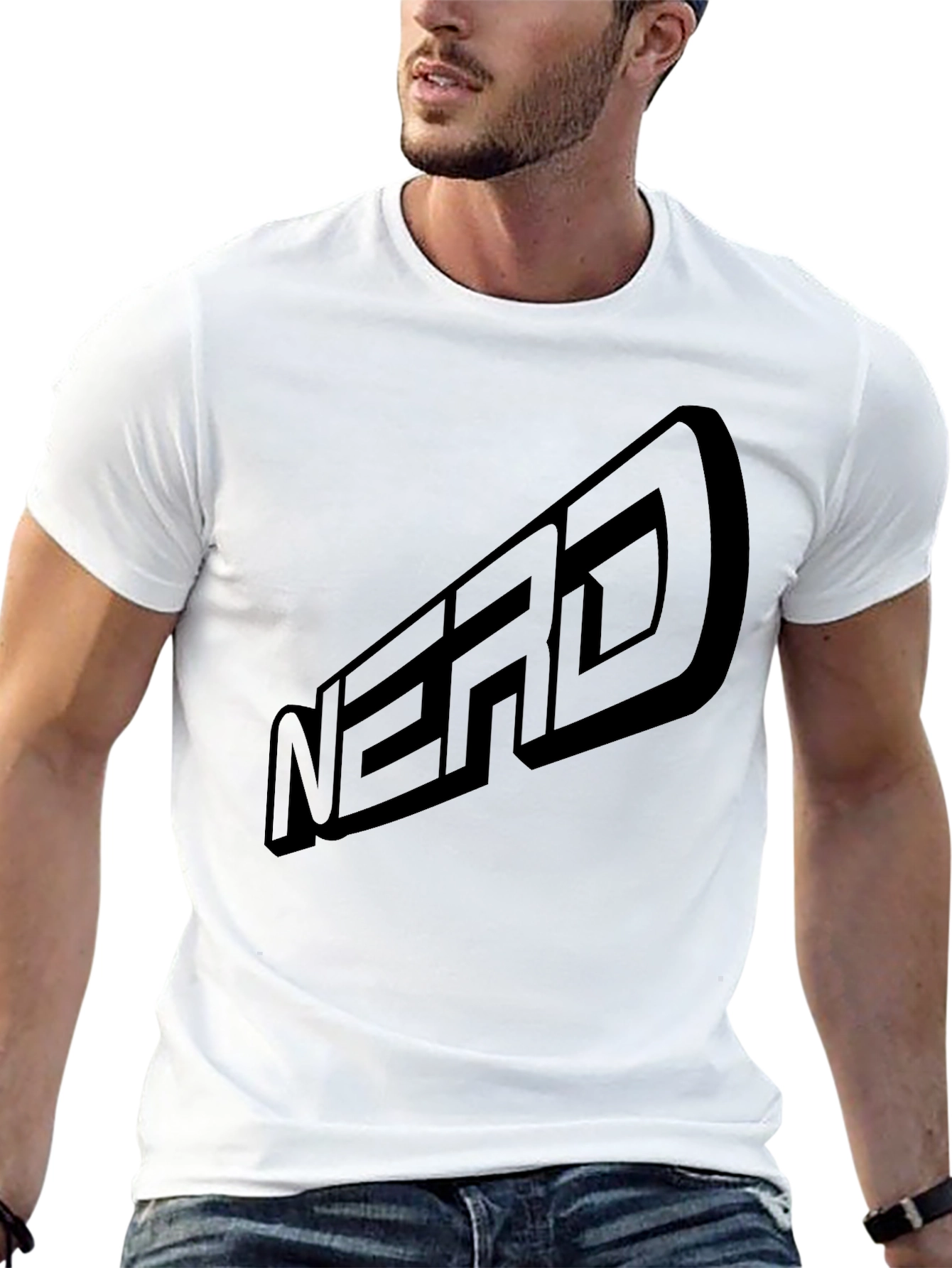 Black Nerd T-Shirt - Casual Graphic Tee