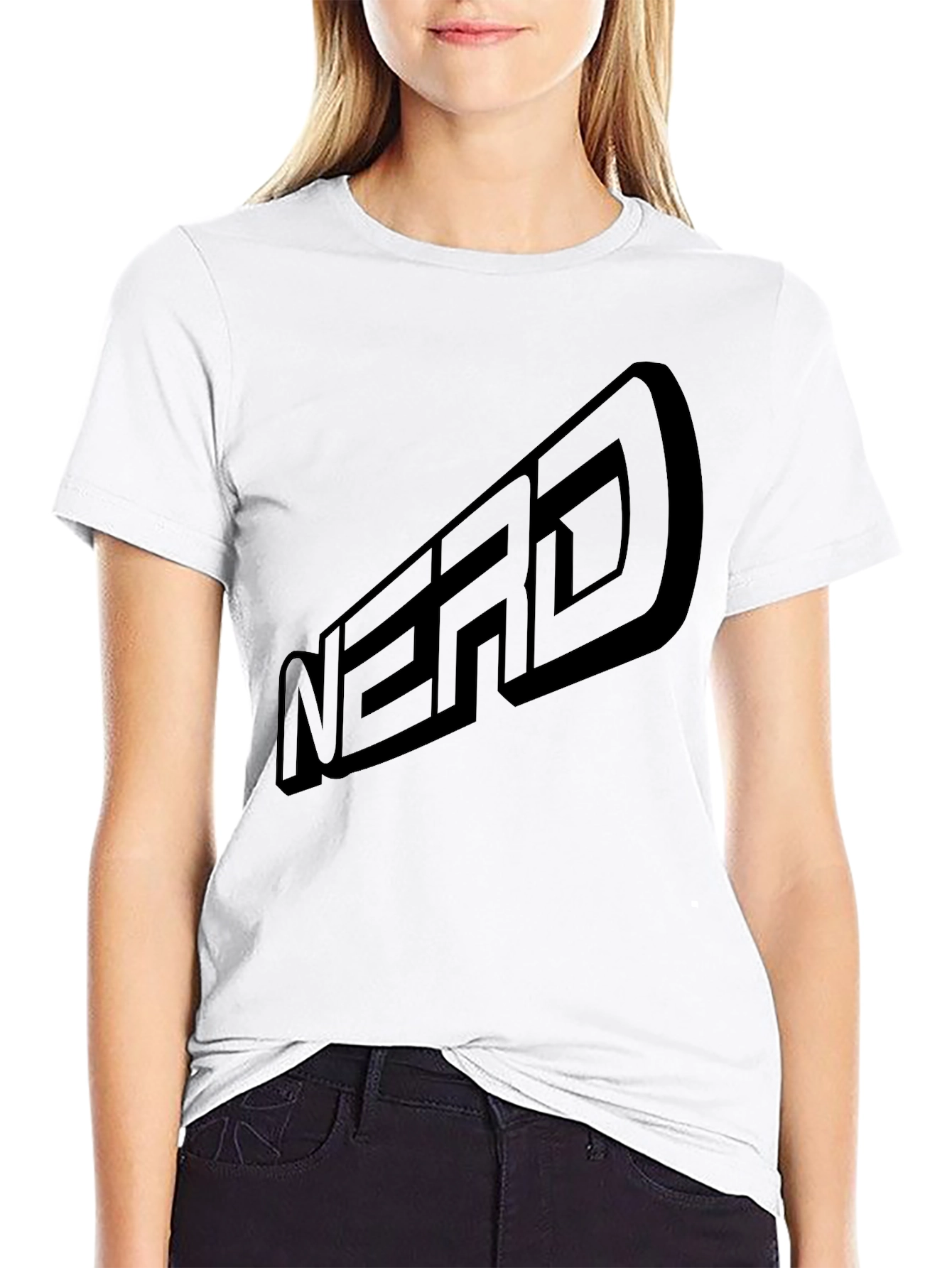 Black Nerd T-Shirt - Casual Graphic Tee
