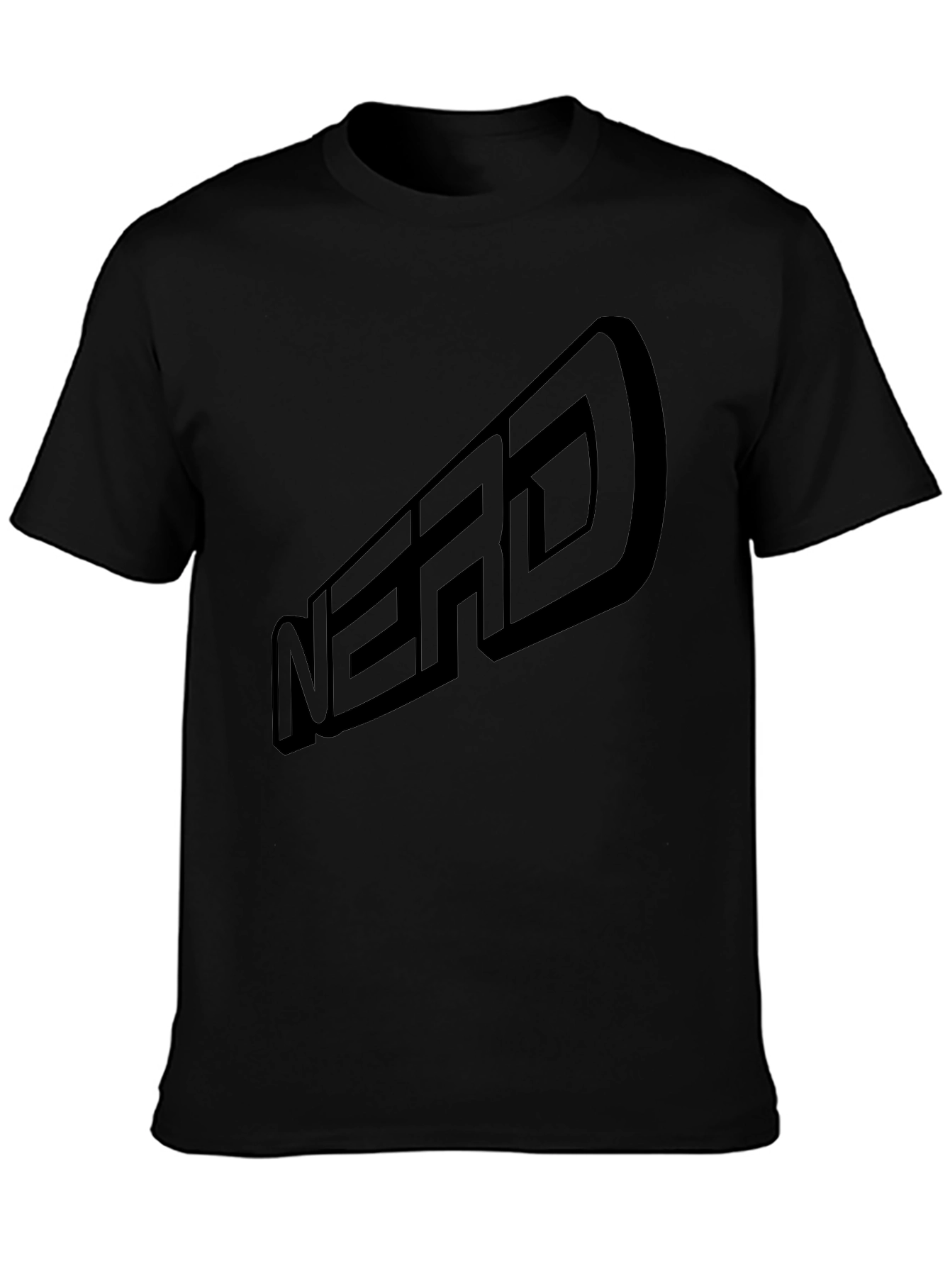 Black Nerd T-Shirt - Casual Graphic Tee