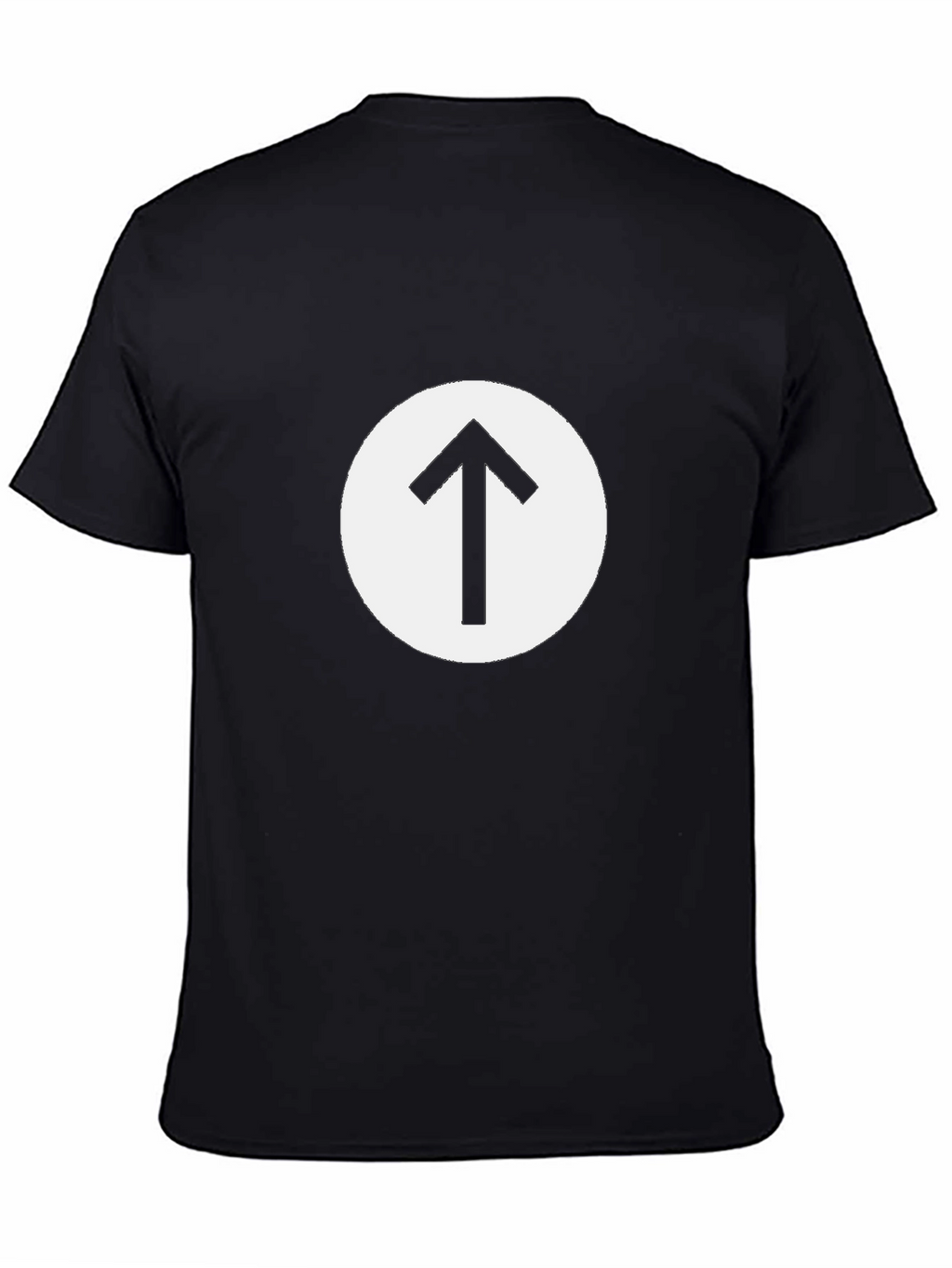 Black T-Shirt with Arrow Circle Graphic
