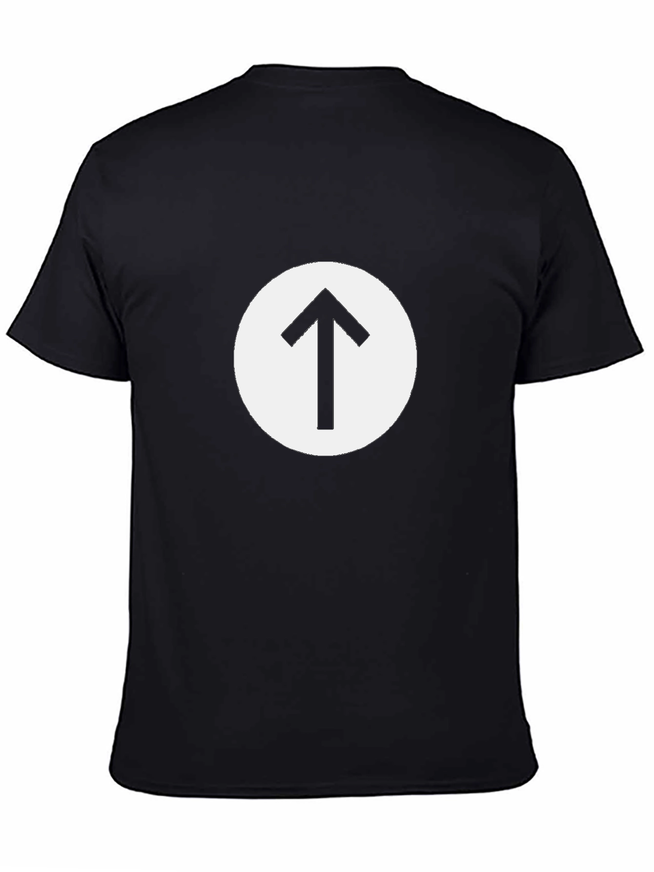 Black T-Shirt with Arrow Circle Graphic