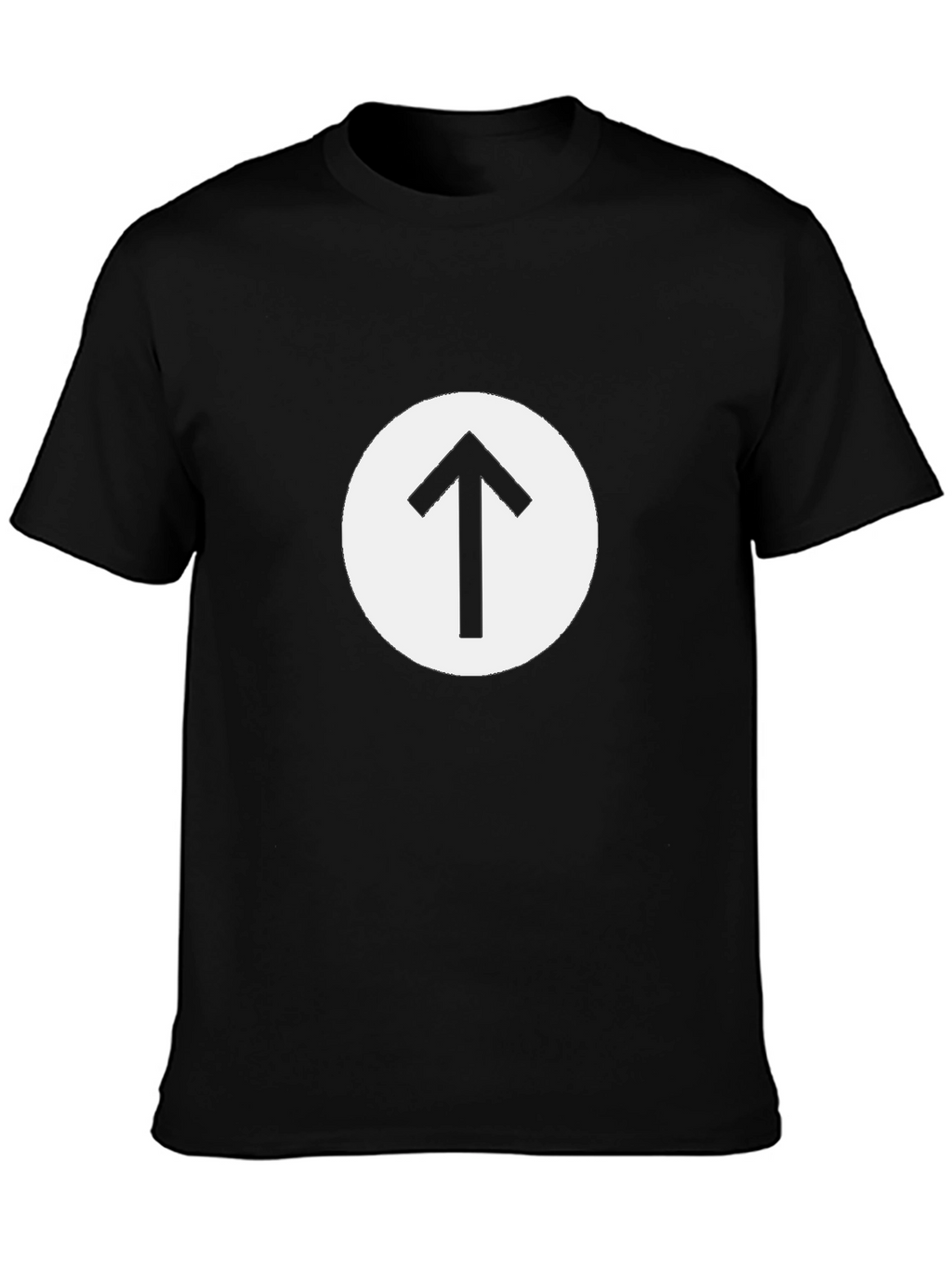 Black T-Shirt with Arrow Circle Graphic