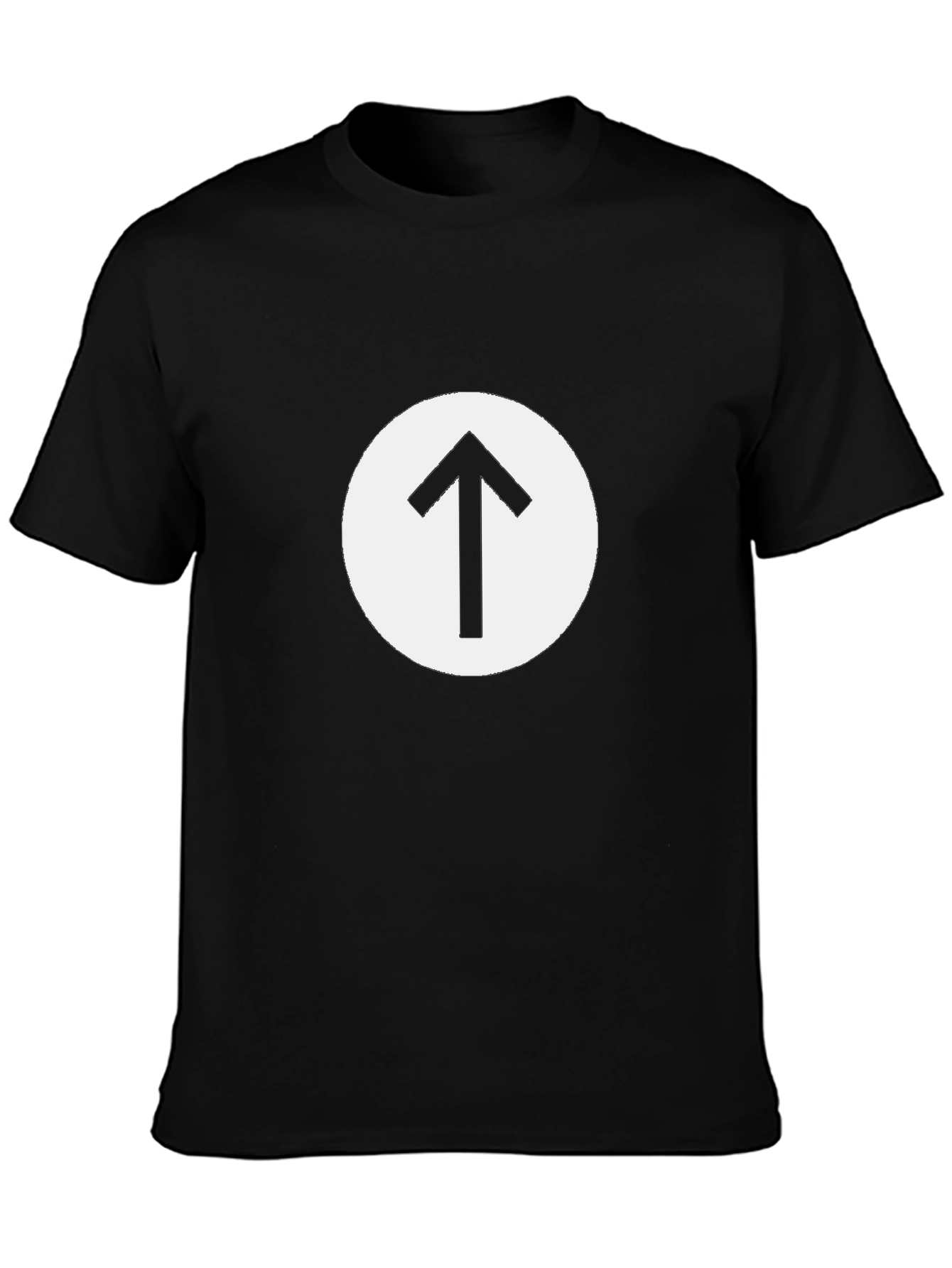 Black T-Shirt with Arrow Circle Graphic