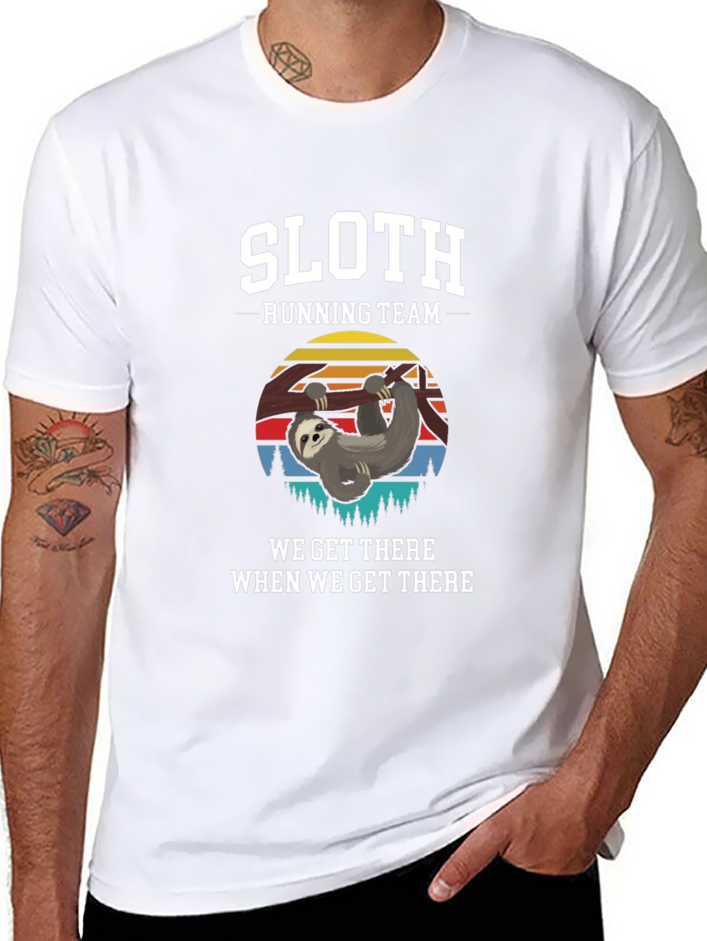 Sloth Running Team T-Shirt: Relaxed Pace Humorous Style