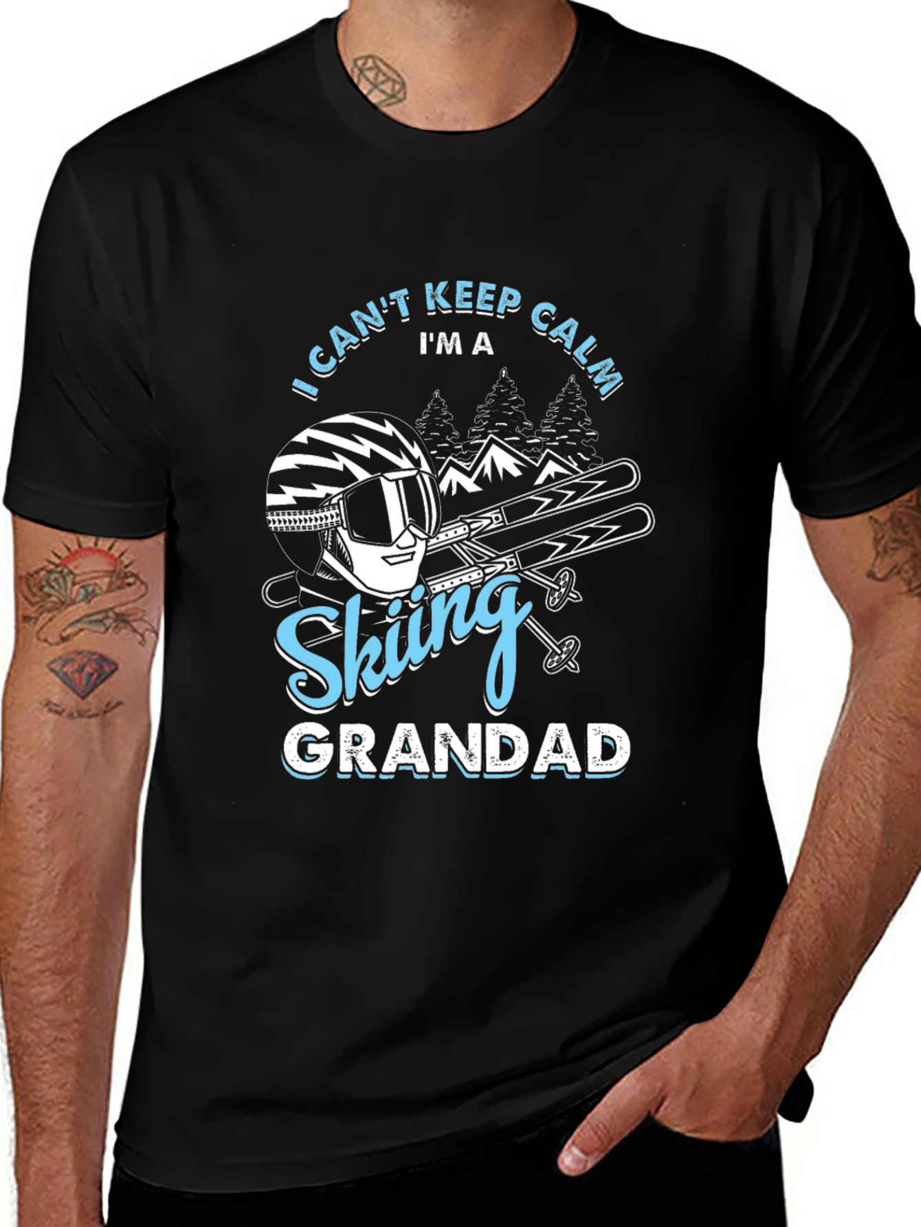 Skiing Grandad T-Shirt - I Cant Keep Calm