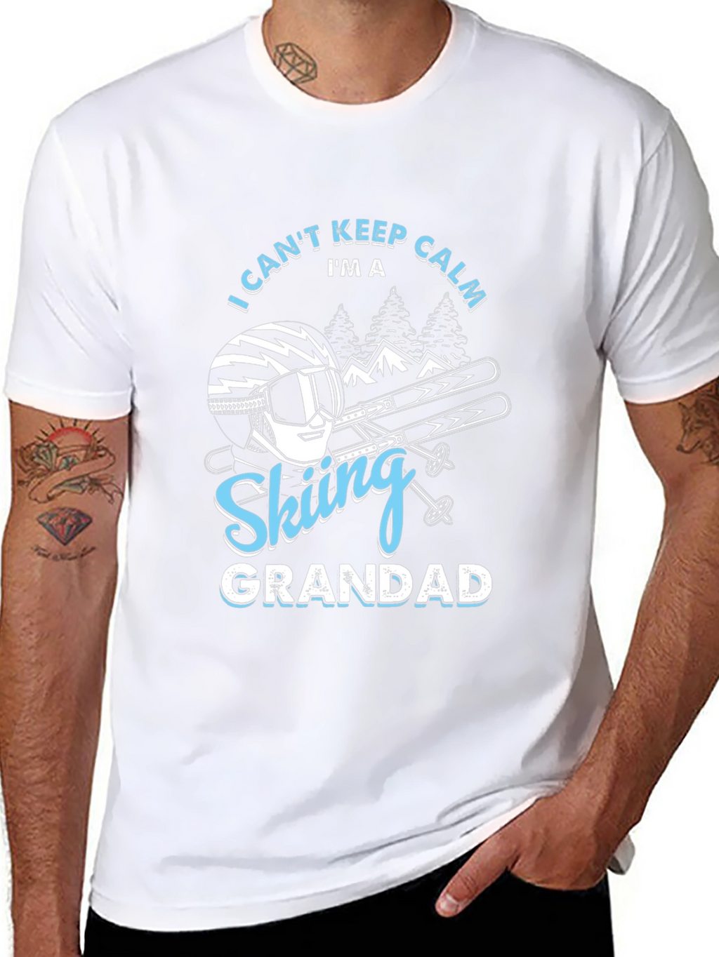 Skiing Grandad T-Shirt - I Cant Keep Calm
