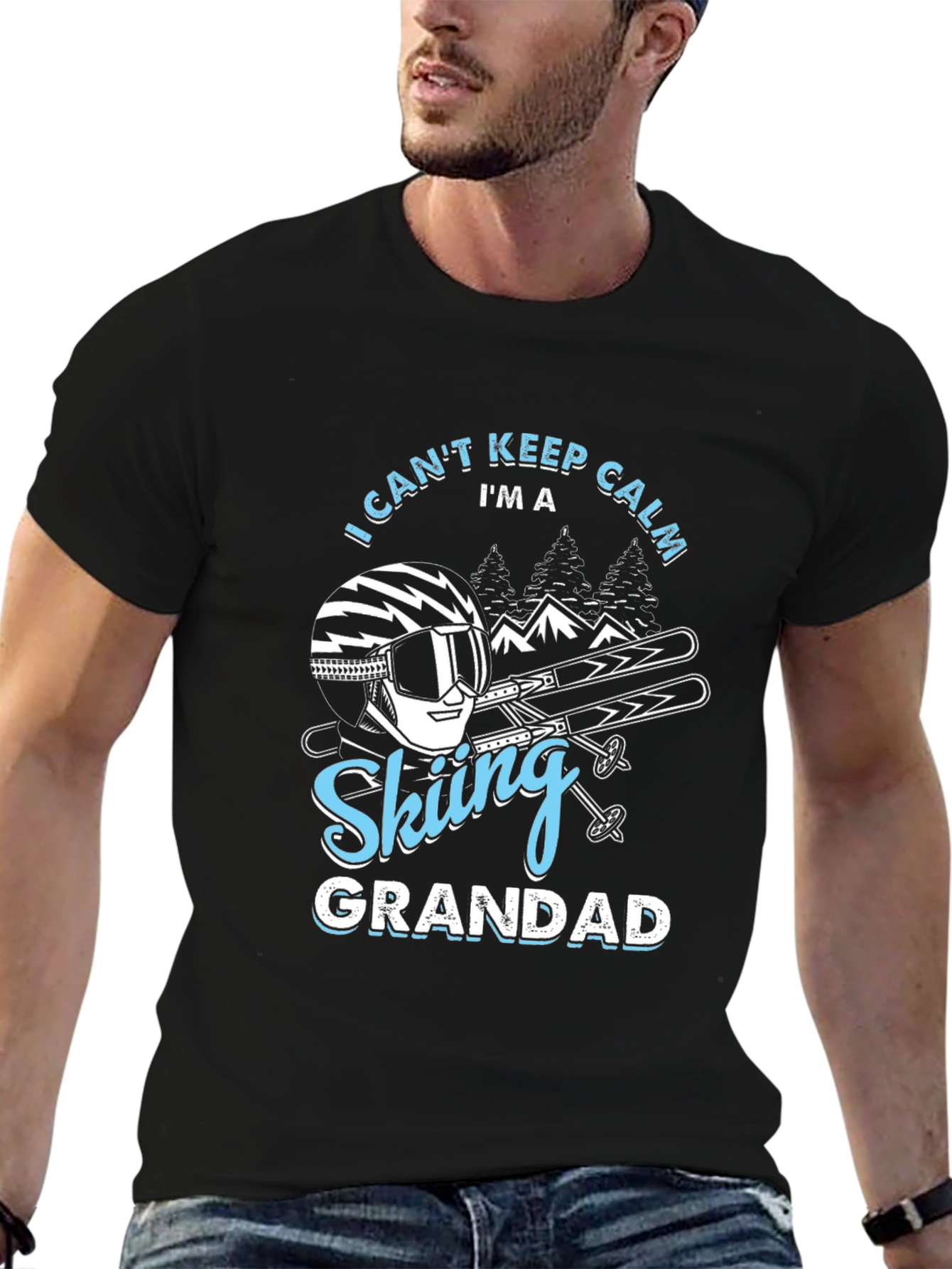 Skiing Grandad T-Shirt - I Cant Keep Calm