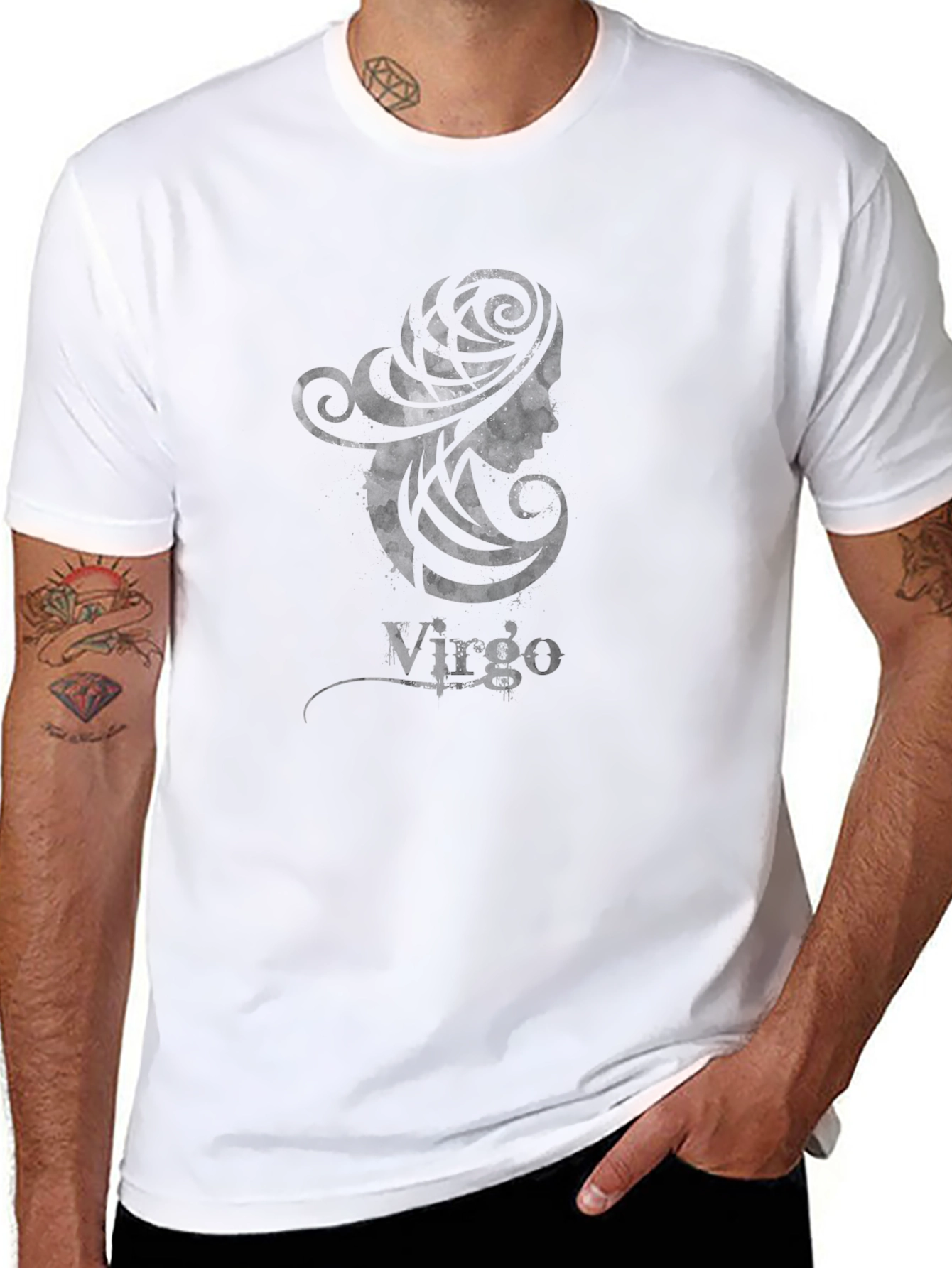 Virgo Zodiac Black Graphic T-Shirt