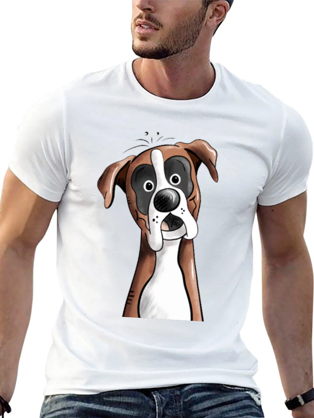 Funny Boxer Dog Graphic T-Shirt - Unisex Black Tee