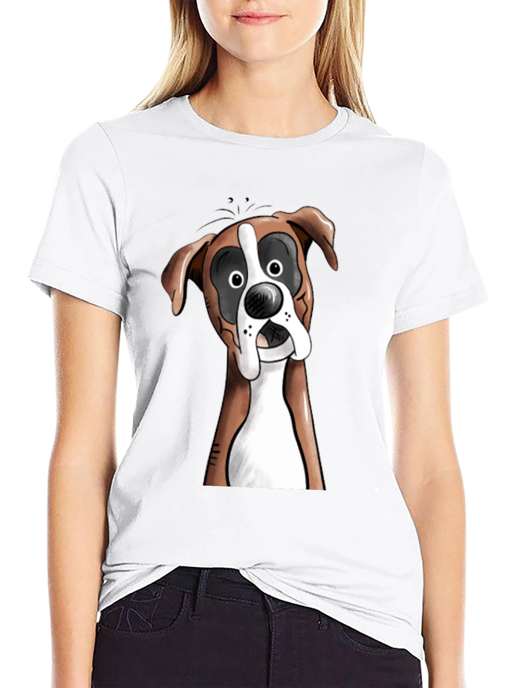 Funny Boxer Dog Graphic T-Shirt - Unisex Black Tee