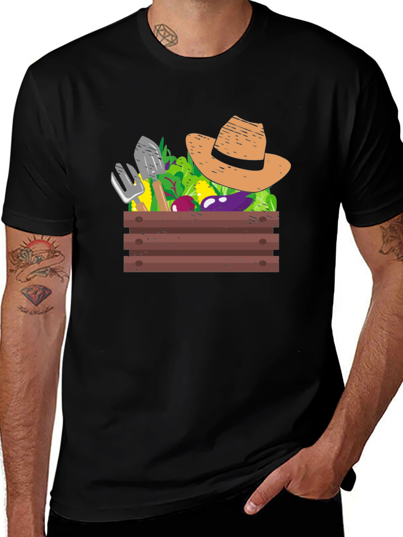 Gardeners Harvest Graphic Tee - Black Cotton T-Shirt