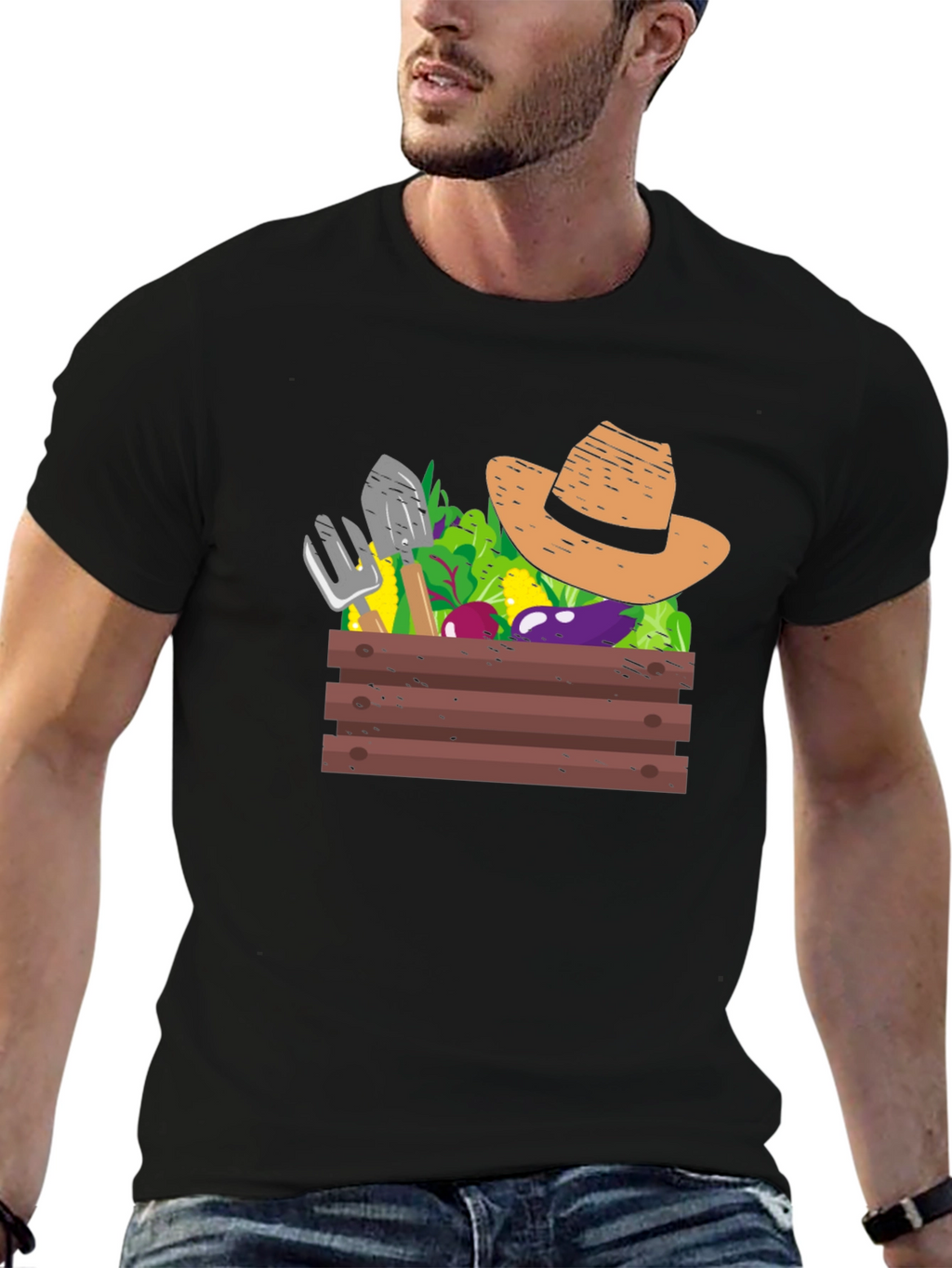 Gardeners Harvest Graphic Tee - Black Cotton T-Shirt