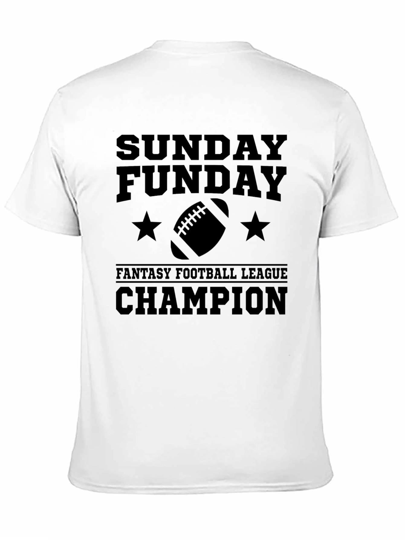 Sunday Funday Fantasy Football Champion Black T-Shirt
