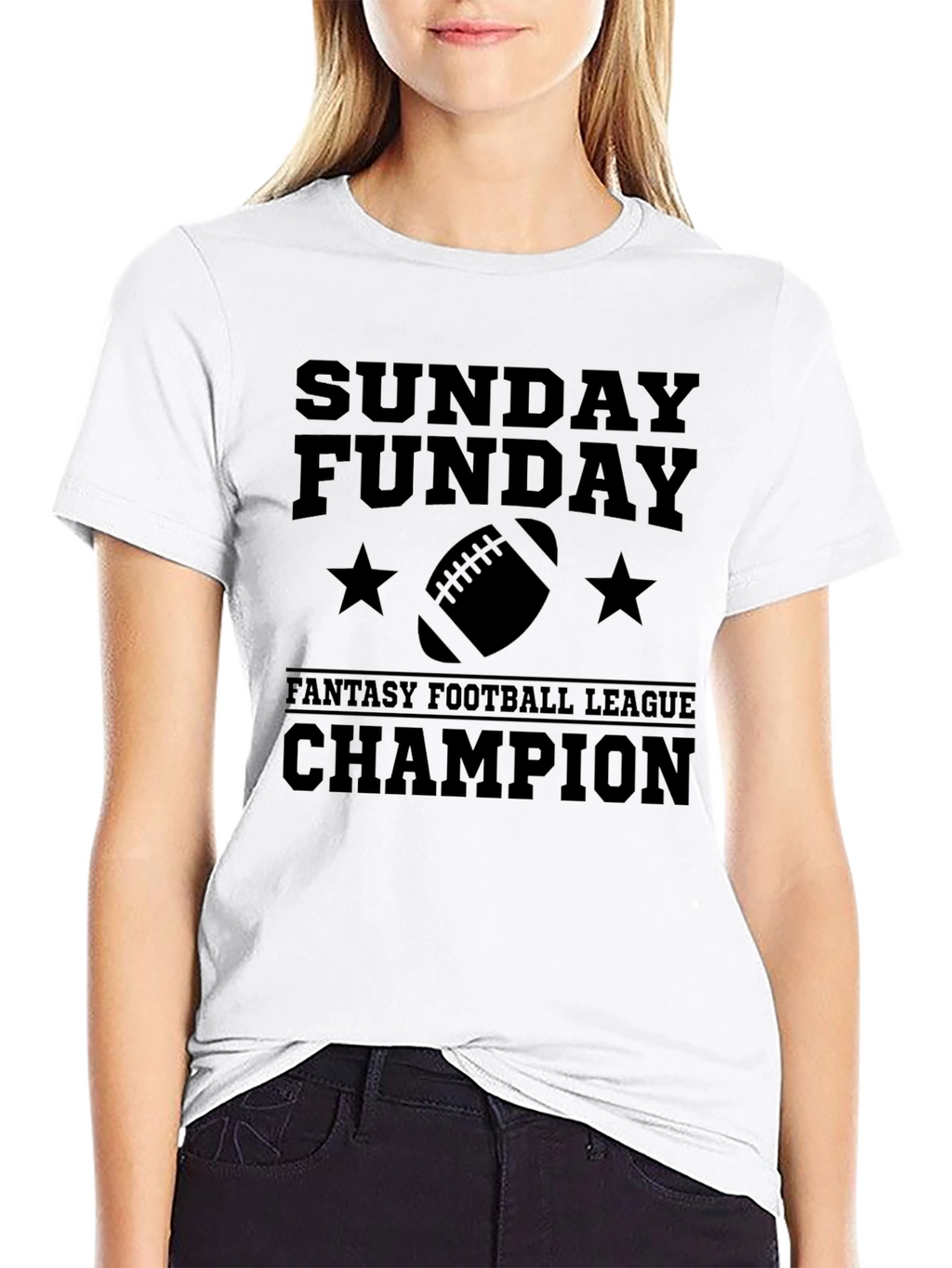Sunday Funday Fantasy Football Champion Black T-Shirt
