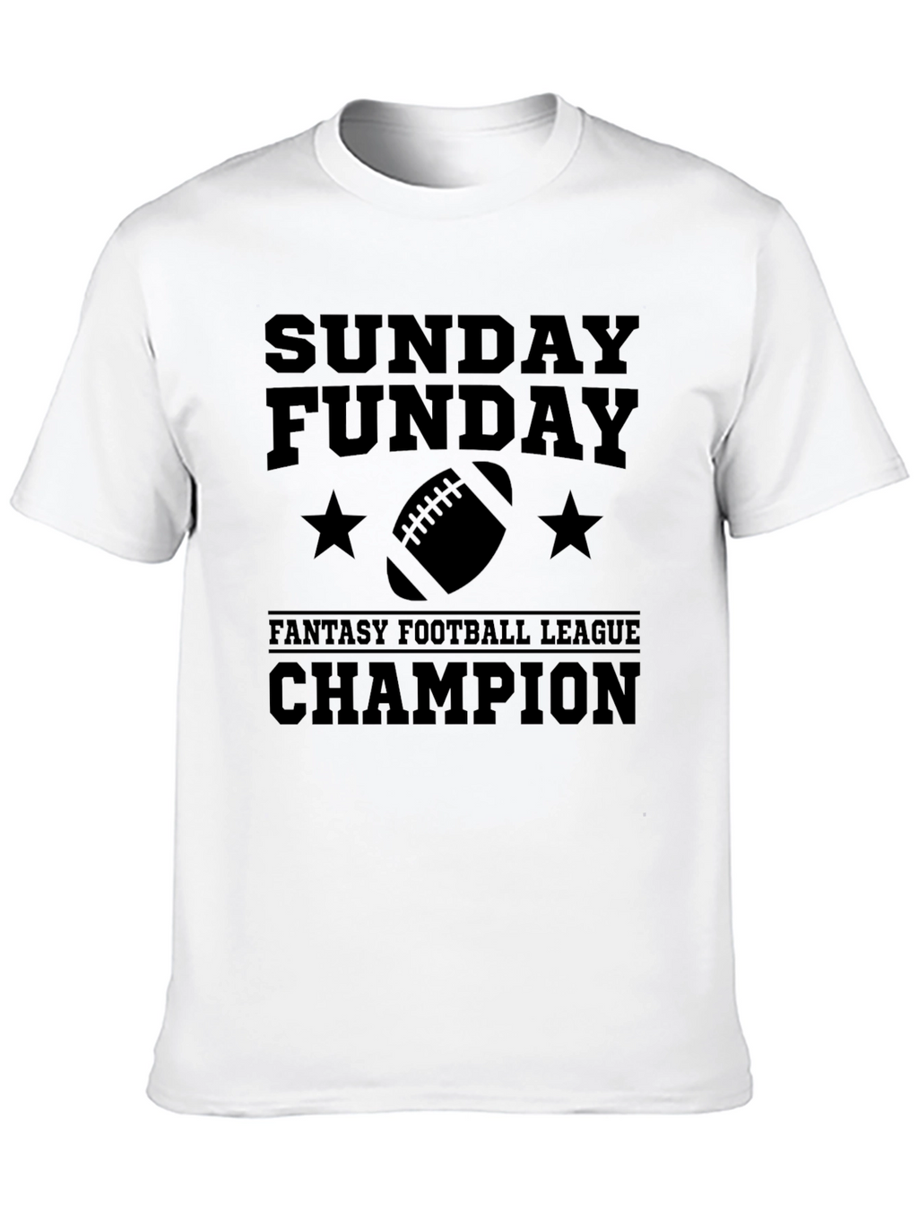 Sunday Funday Fantasy Football Champion Black T-Shirt
