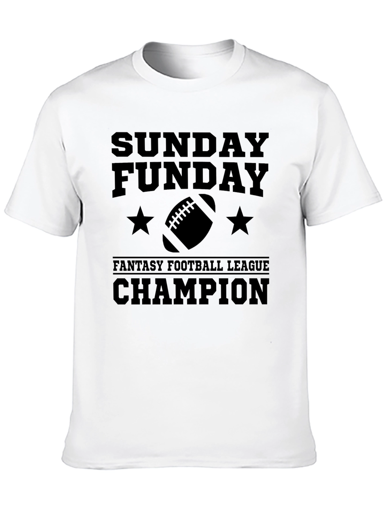Sunday Funday Fantasy Football Champion Black T-Shirt