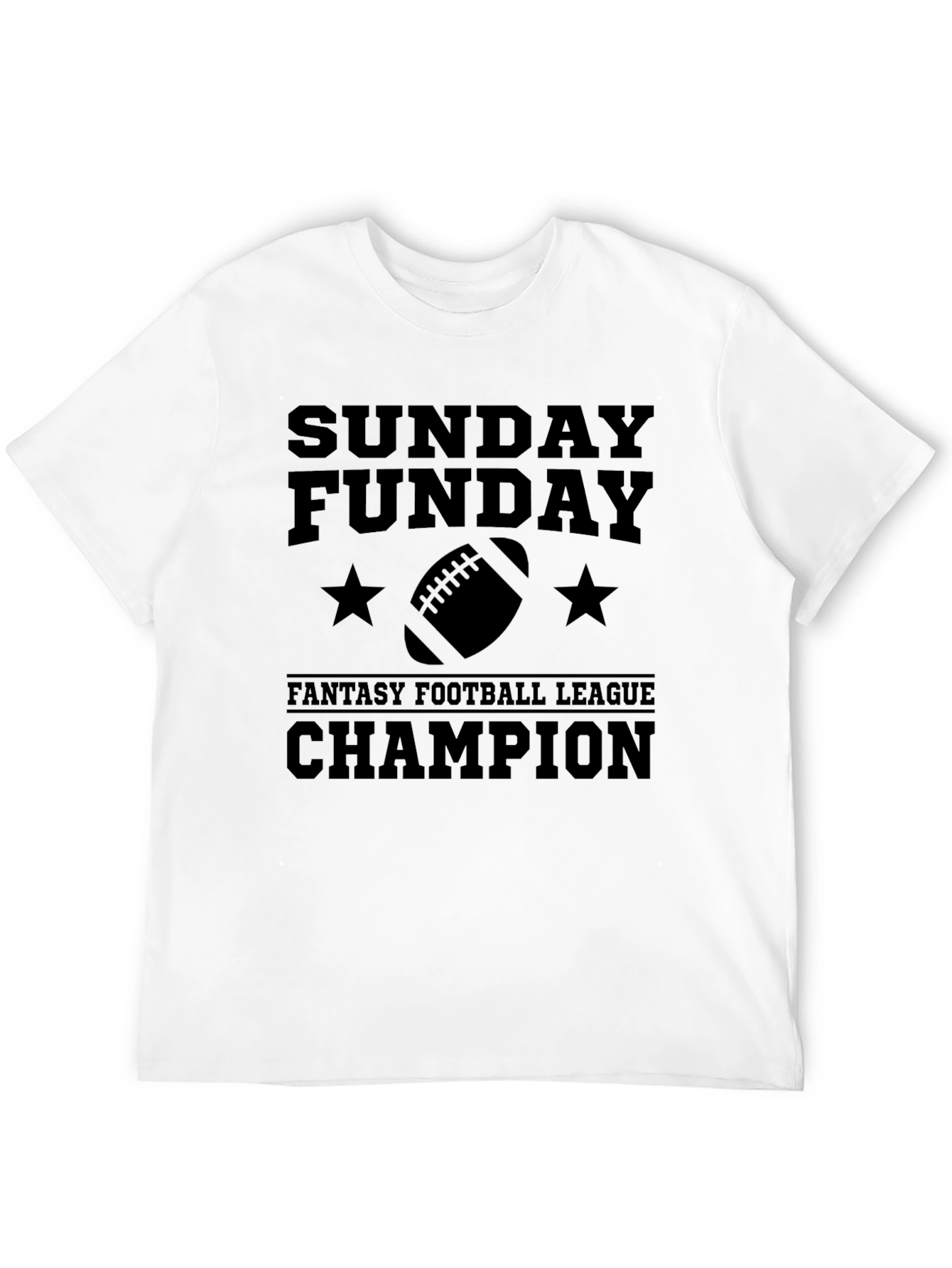 Sunday Funday Fantasy Football Champion Black T-Shirt