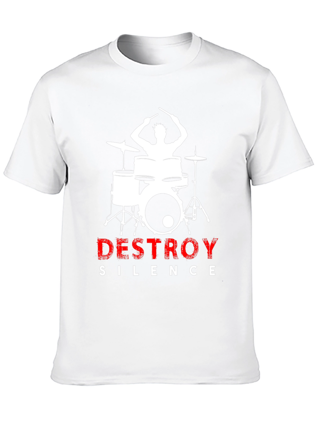 Destroy Silence Drummer Graphic Tee - Black Cotton
