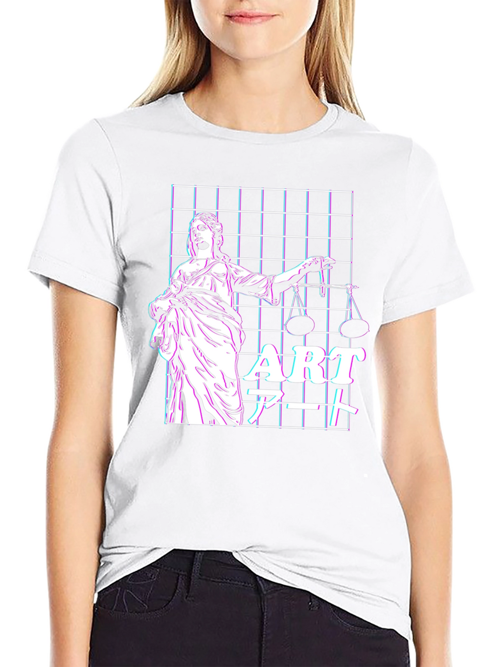 Justice Vaporwave T-Shirt - Artistic Design