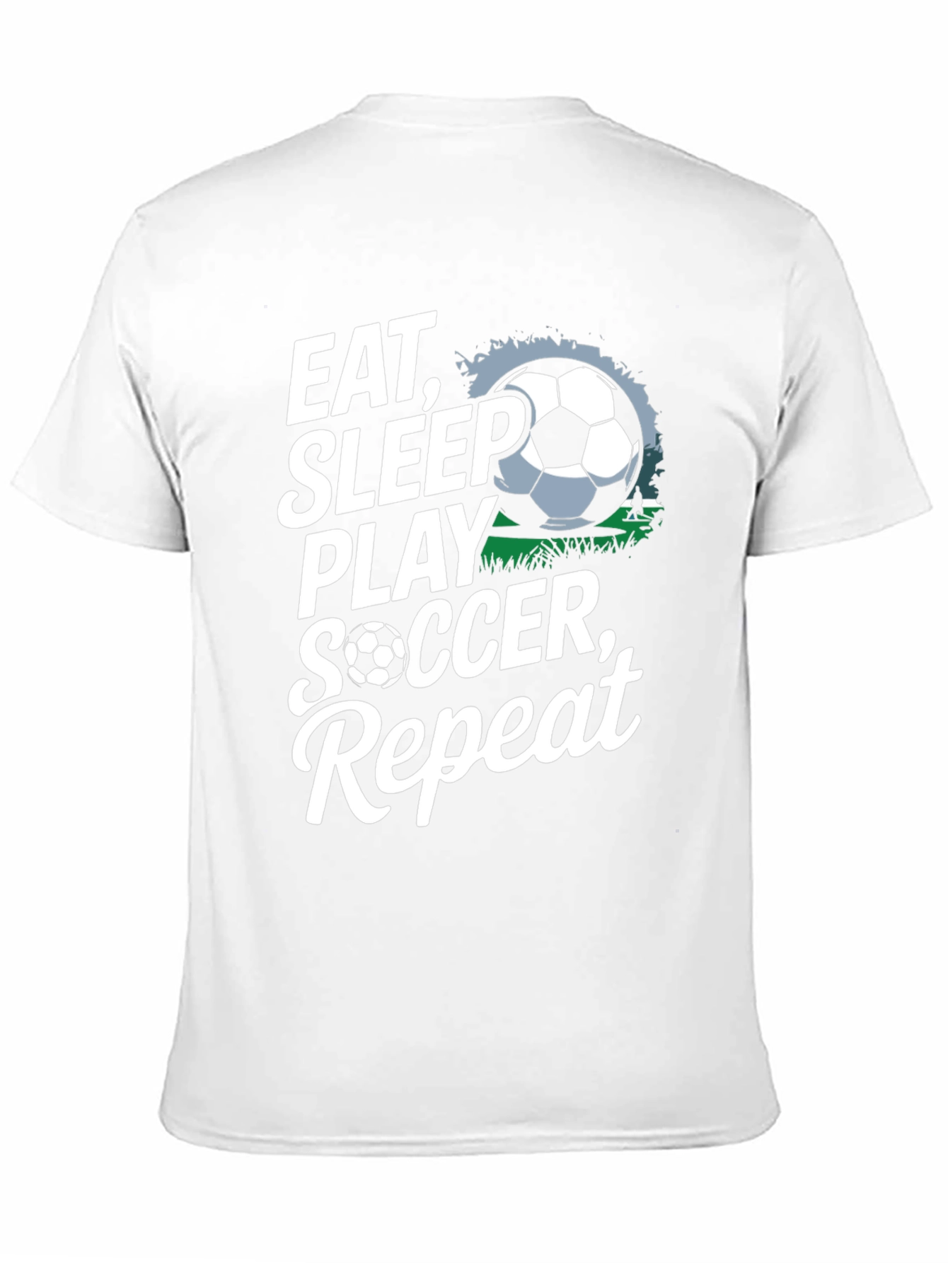 Eat Sleep Play Soccer Repeat Black Graphic Tee