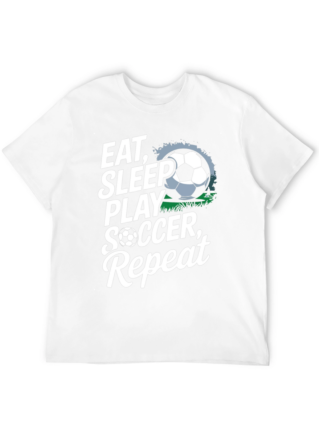Eat Sleep Play Soccer Repeat Black Graphic Tee