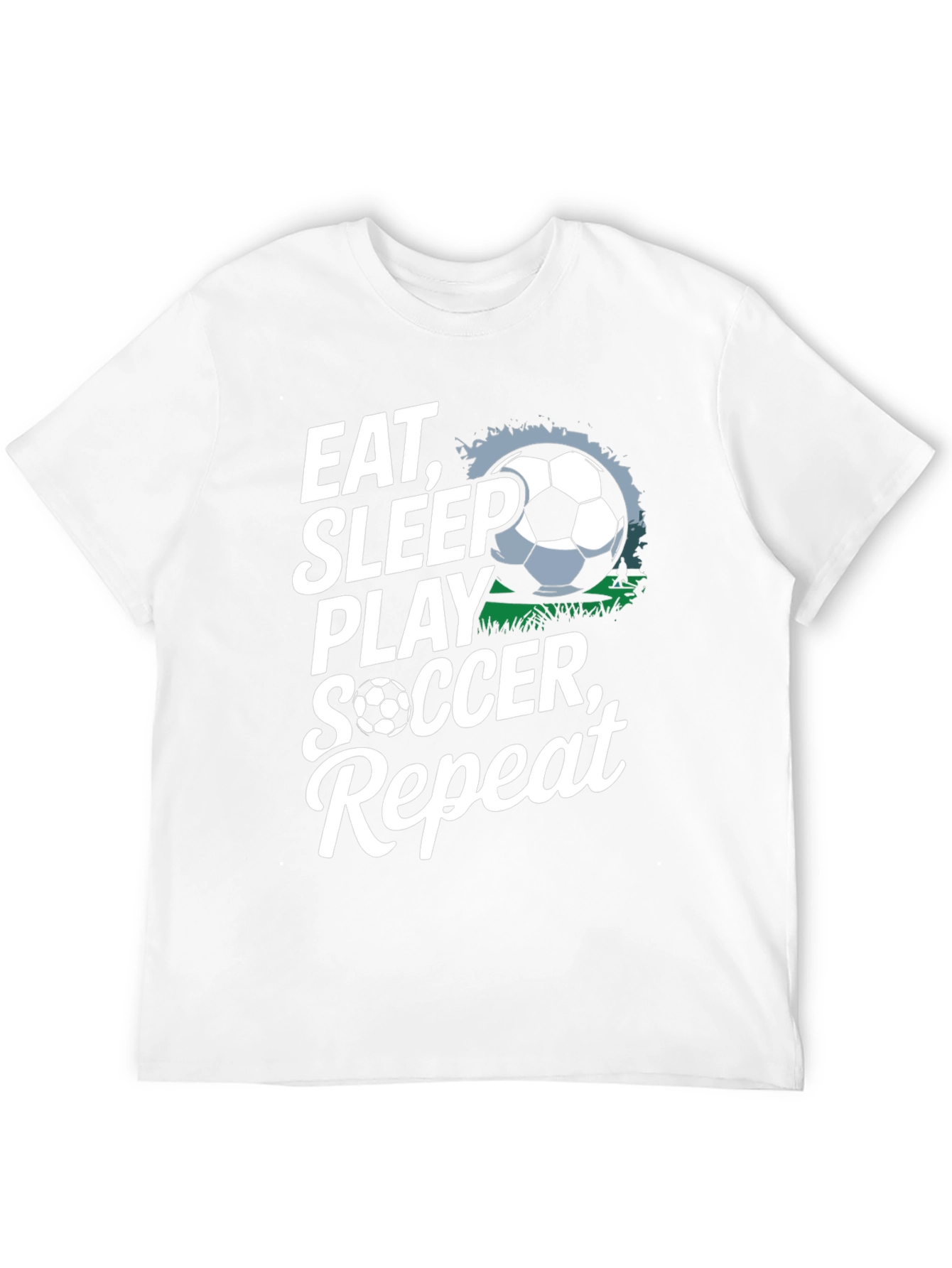 Eat Sleep Play Soccer Repeat Black Graphic Tee