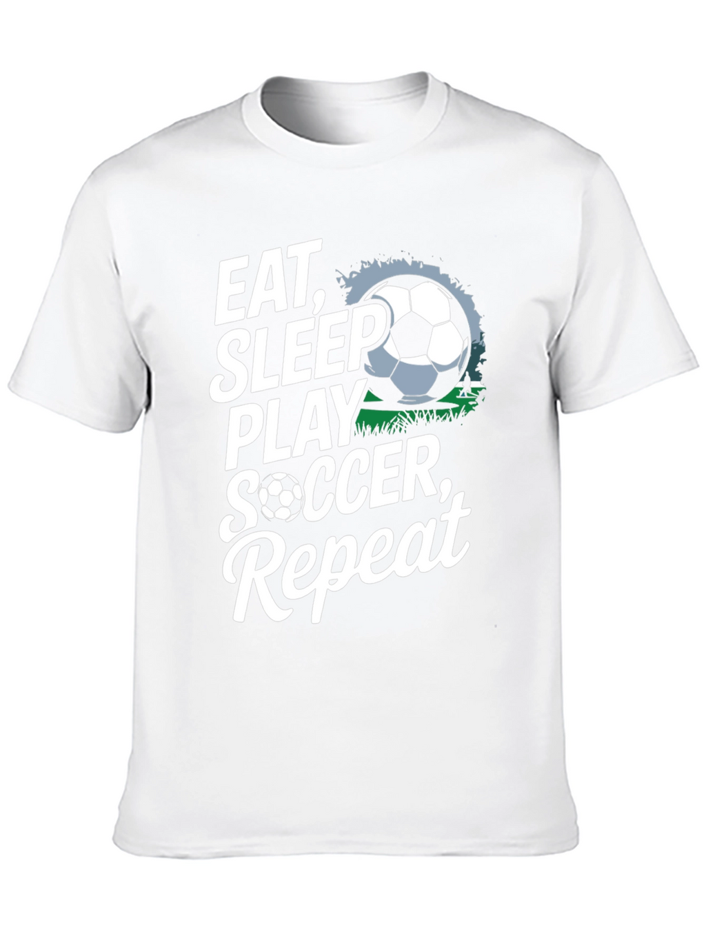 Eat Sleep Play Soccer Repeat Black Graphic Tee