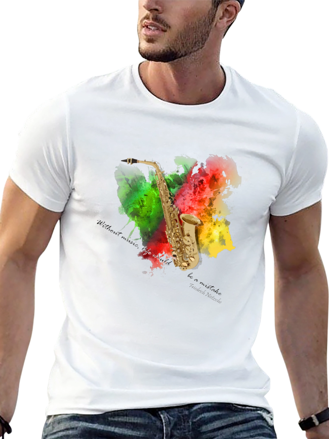 Saxophone Art T-Shirt - Musical Expression