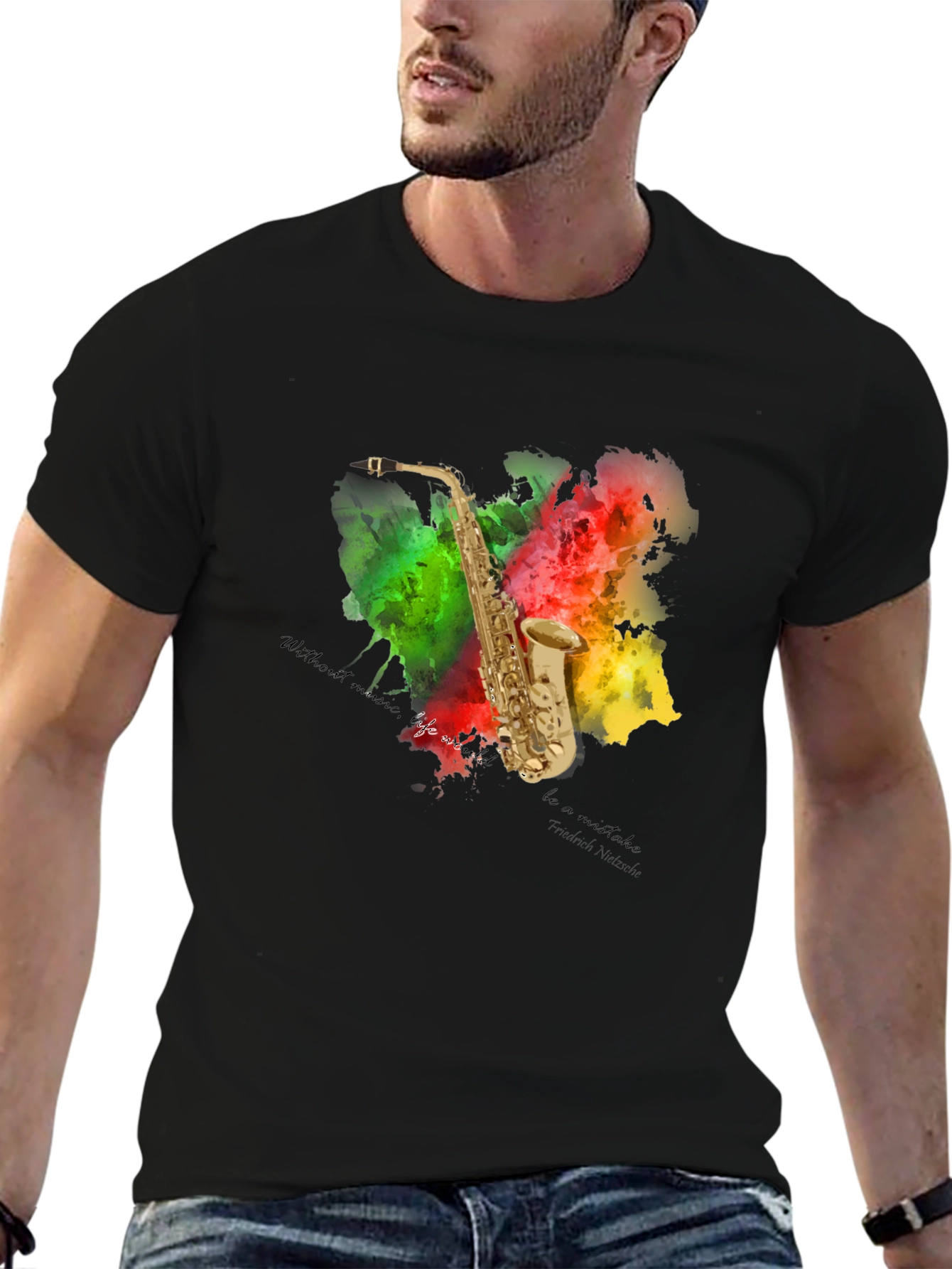 Saxophone Art T-Shirt - Musical Expression