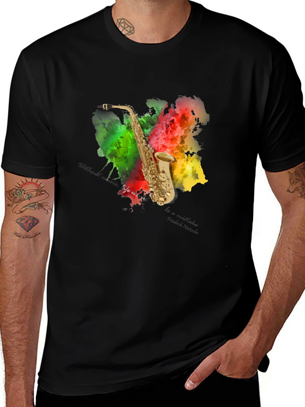 Saxophone Art T-Shirt - Musical Expression