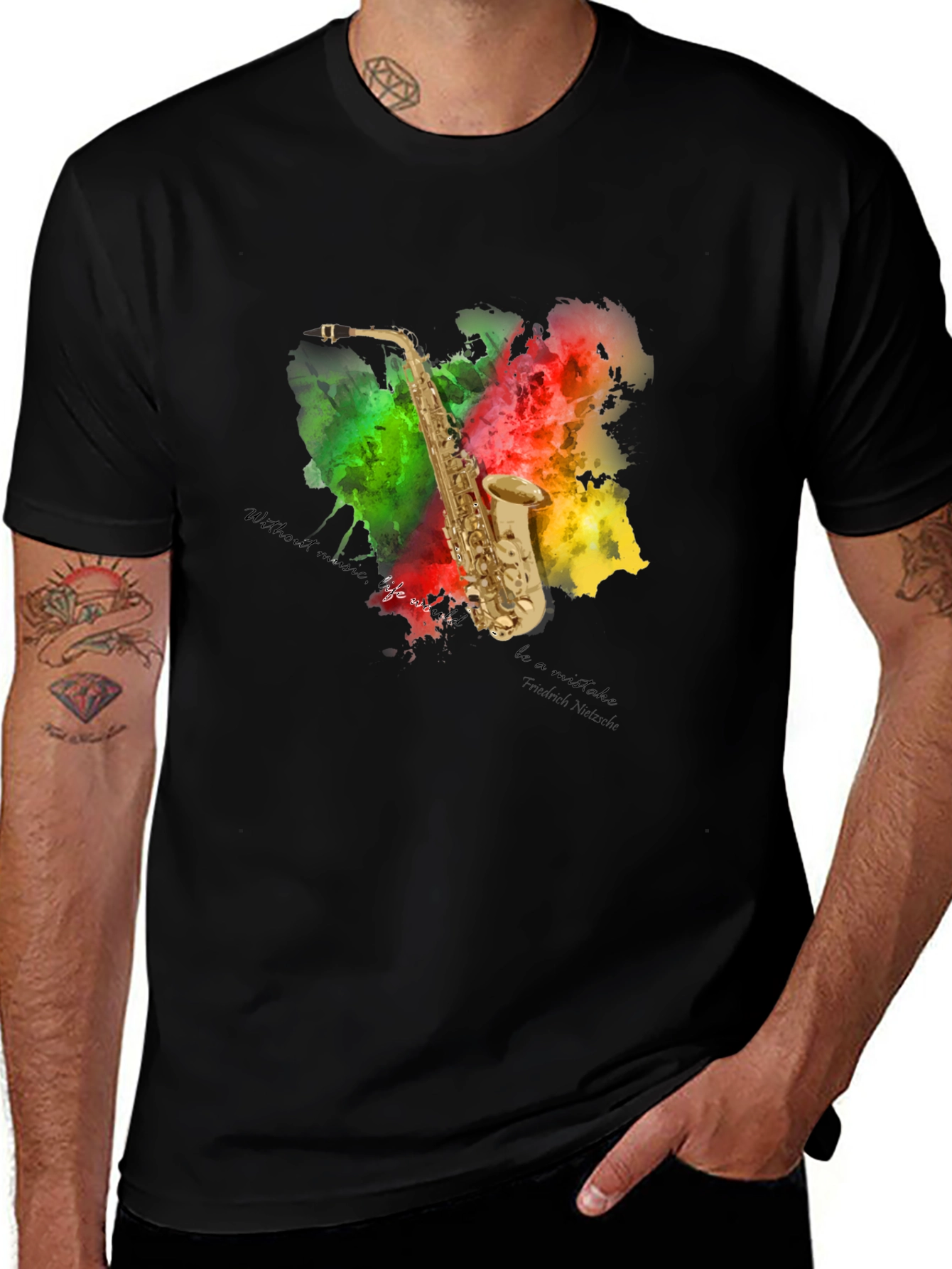 Saxophone Art T-Shirt - Musical Expression