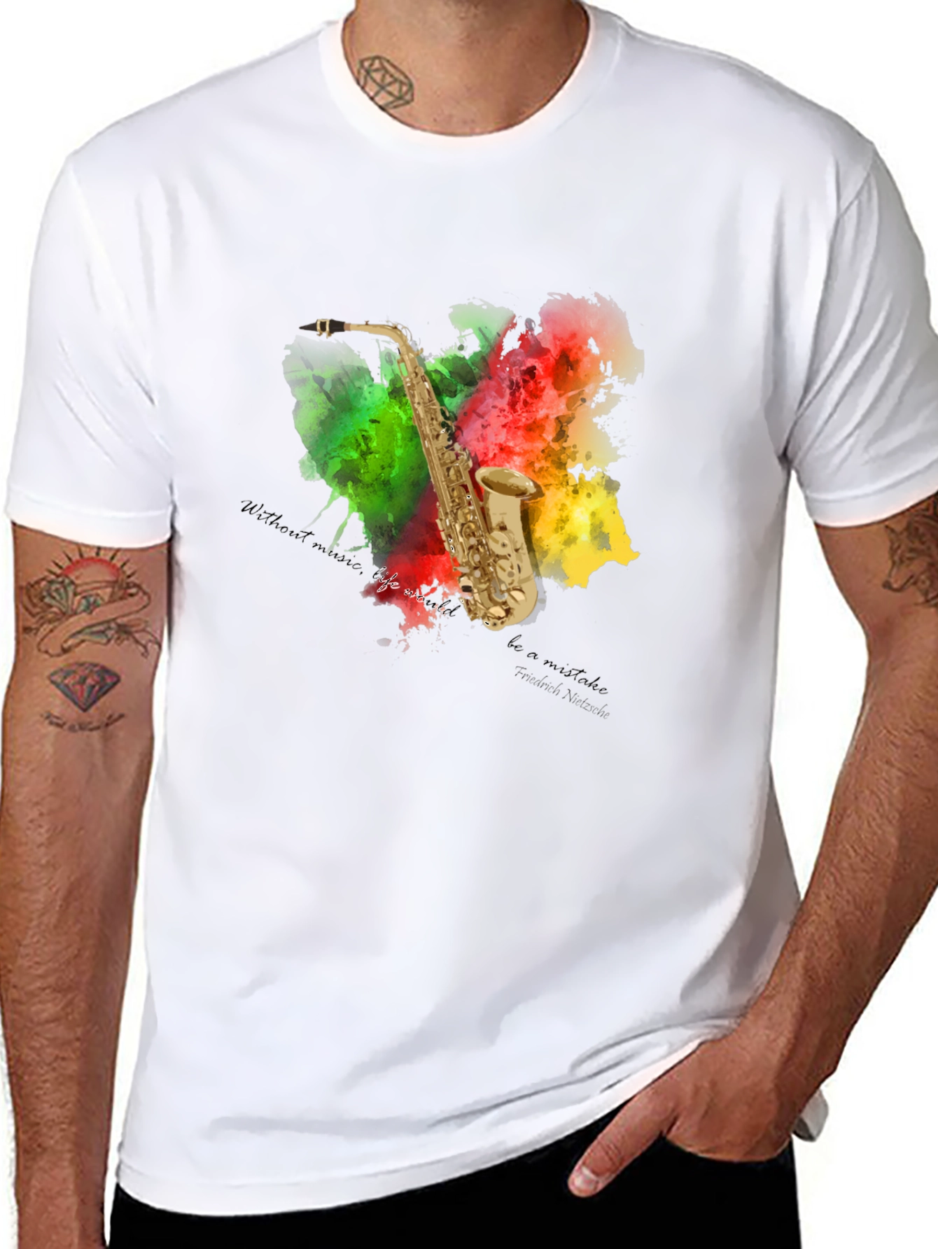 Saxophone Art T-Shirt - Musical Expression