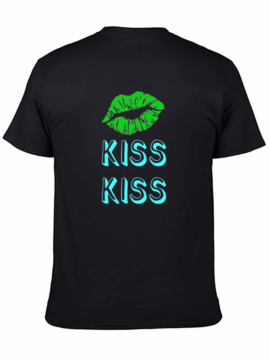 Kiss Lips Graphic T-Shirt - Black Casual Tee