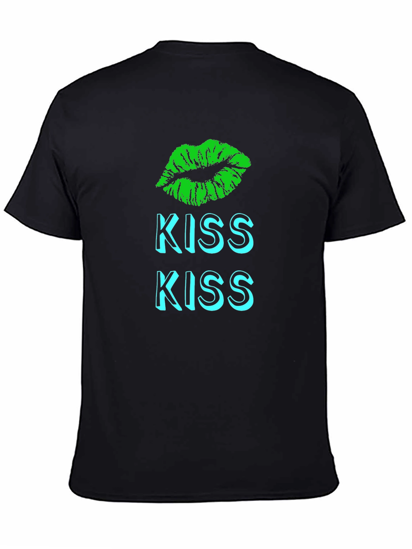 Kiss Lips Graphic T-Shirt - Black Casual Tee