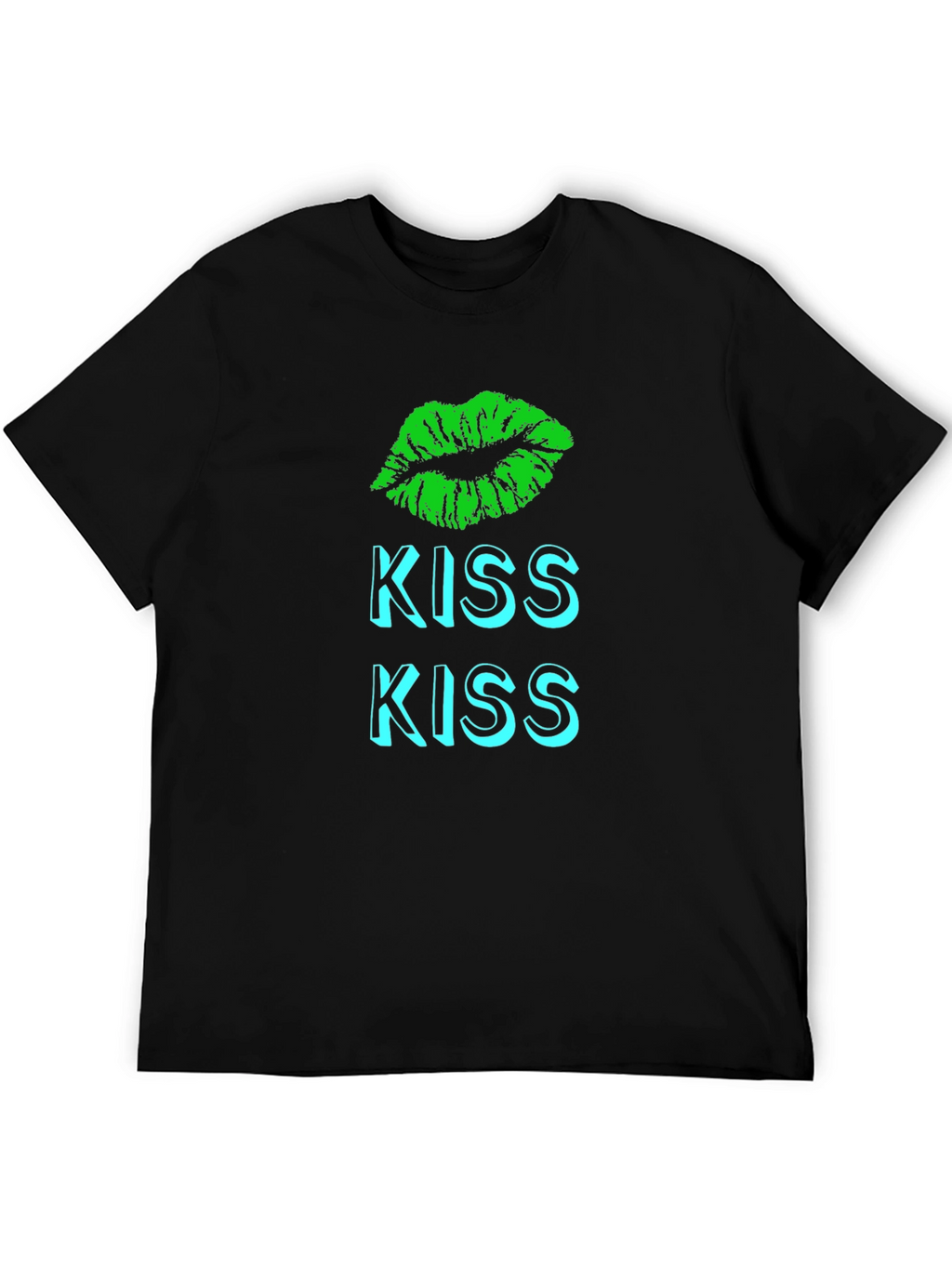 Kiss Lips Graphic T-Shirt - Black Casual Tee