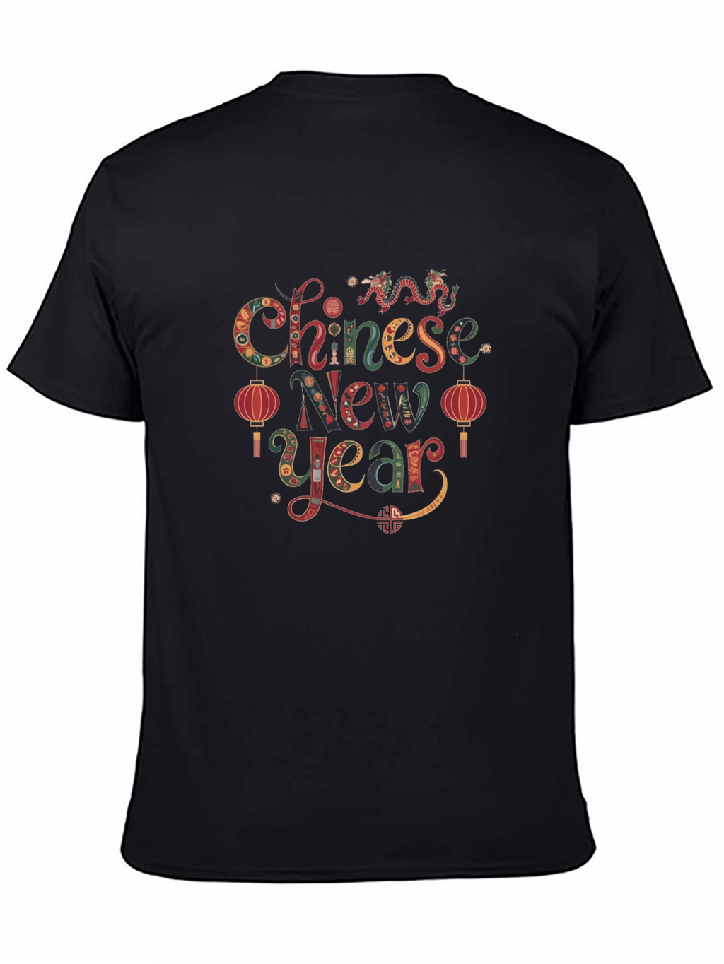 Chinese New Year Graphic Black T-Shirt