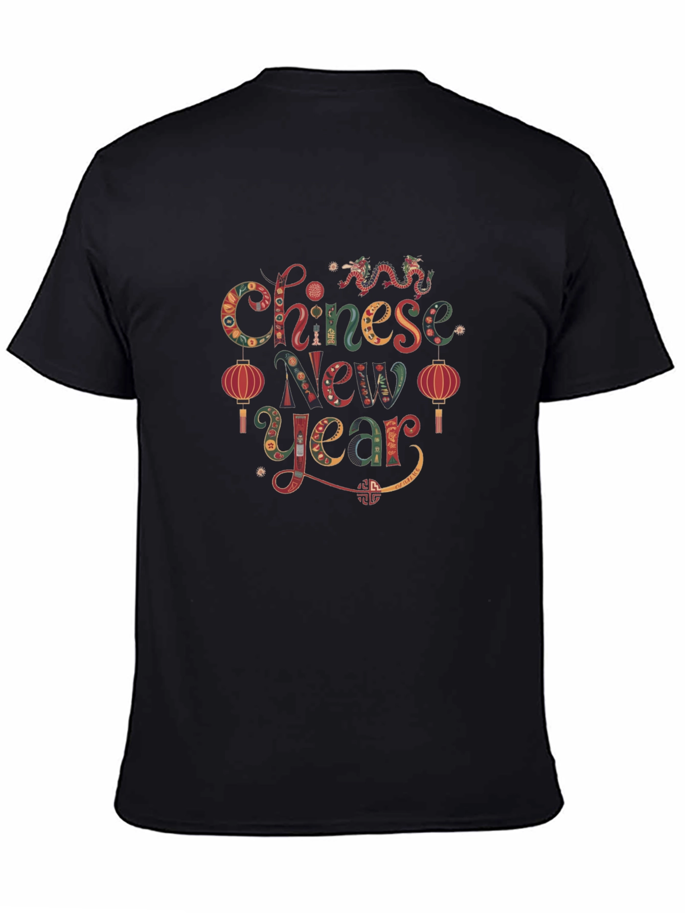 Chinese New Year Graphic Black T-Shirt