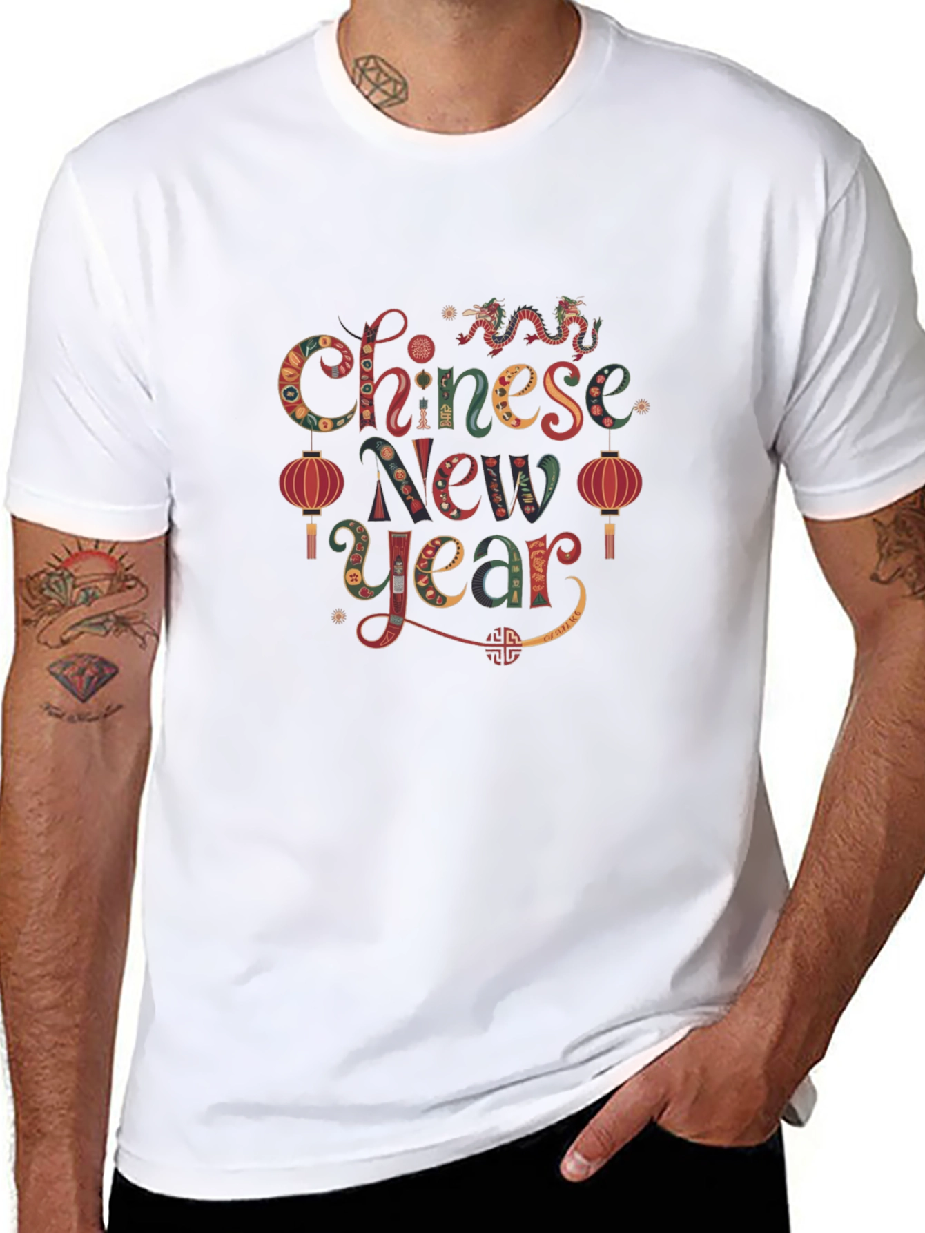 Chinese New Year Graphic Black T-Shirt