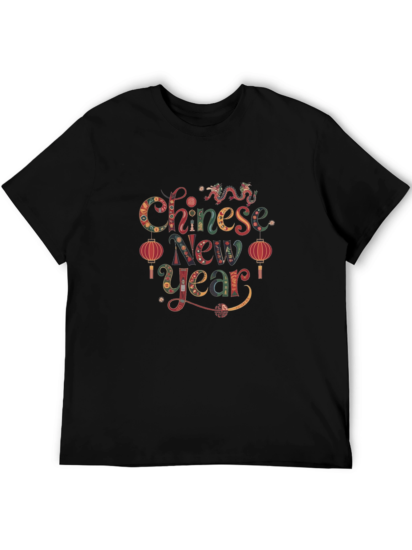 Chinese New Year Graphic Black T-Shirt