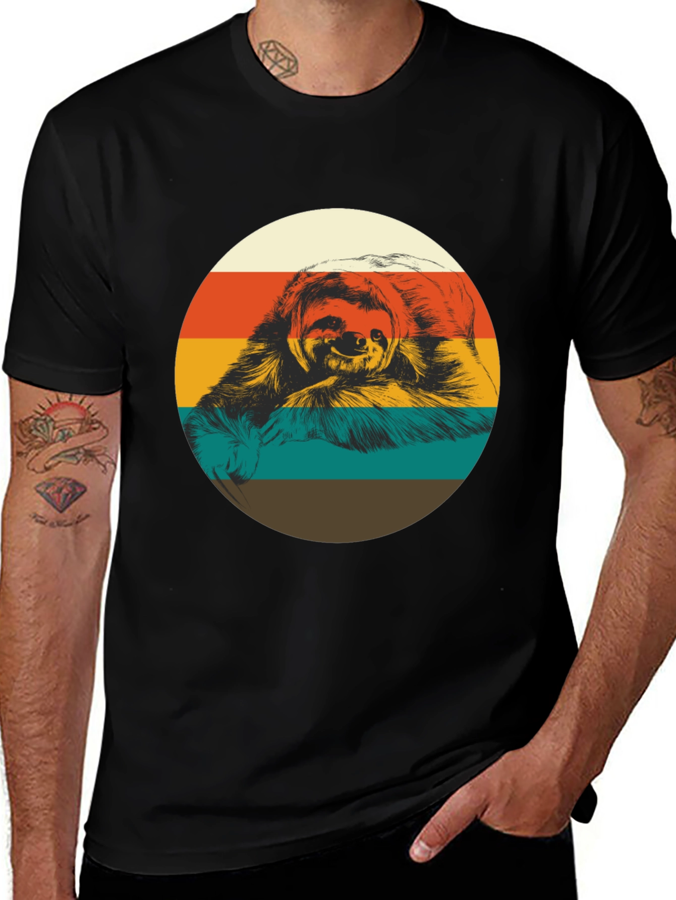 Retro Sloth Graphic Tee - Relaxed Fit