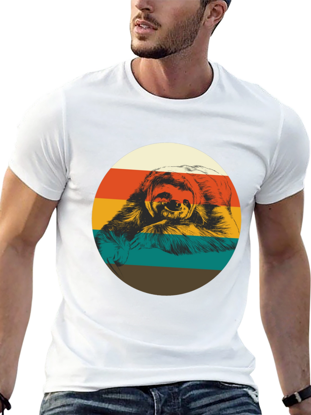 Retro Sloth Graphic Tee - Relaxed Fit