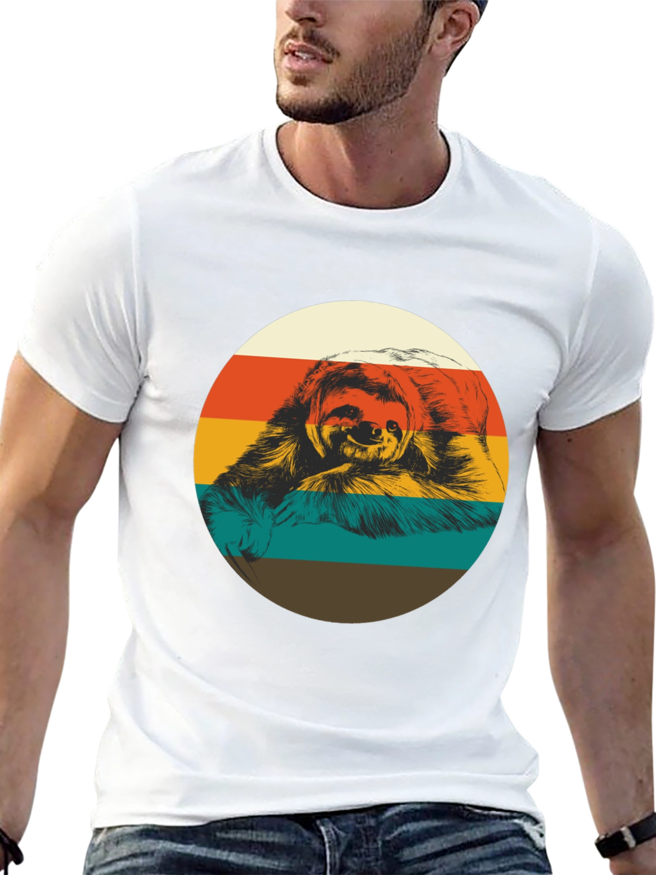 Retro Sloth Graphic Tee - Relaxed Fit