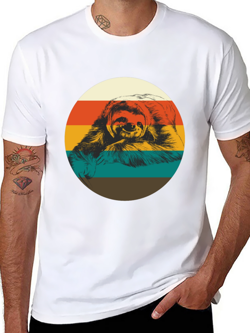 Retro Sloth Graphic Tee - Relaxed Fit