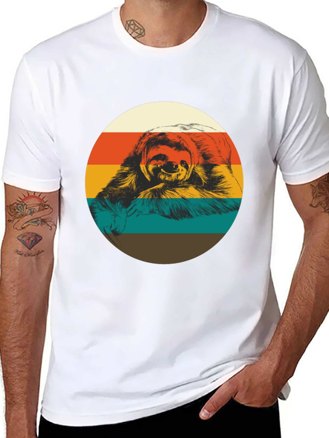 Retro Sloth Graphic Tee - Relaxed Fit