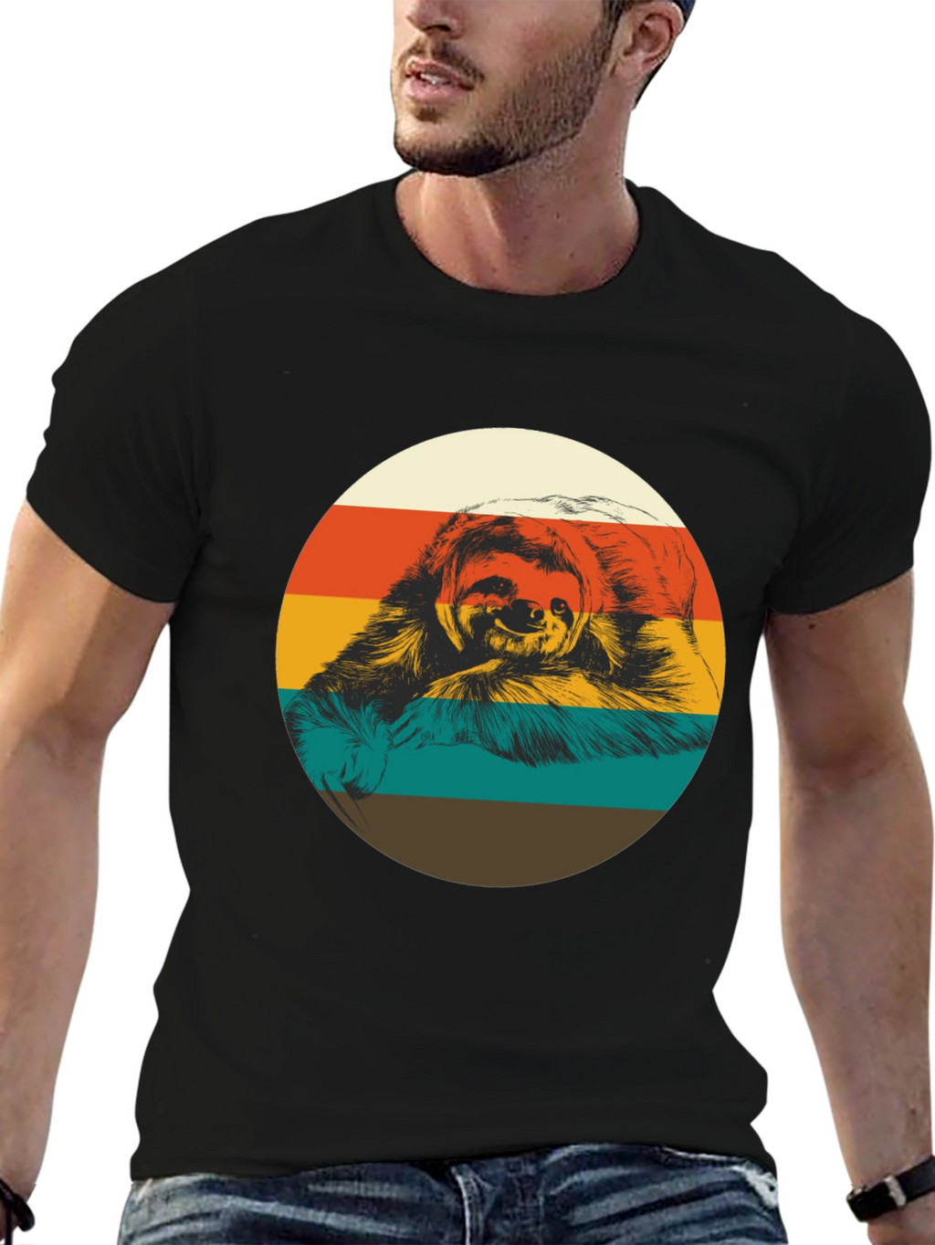Retro Sloth Graphic Tee - Relaxed Fit