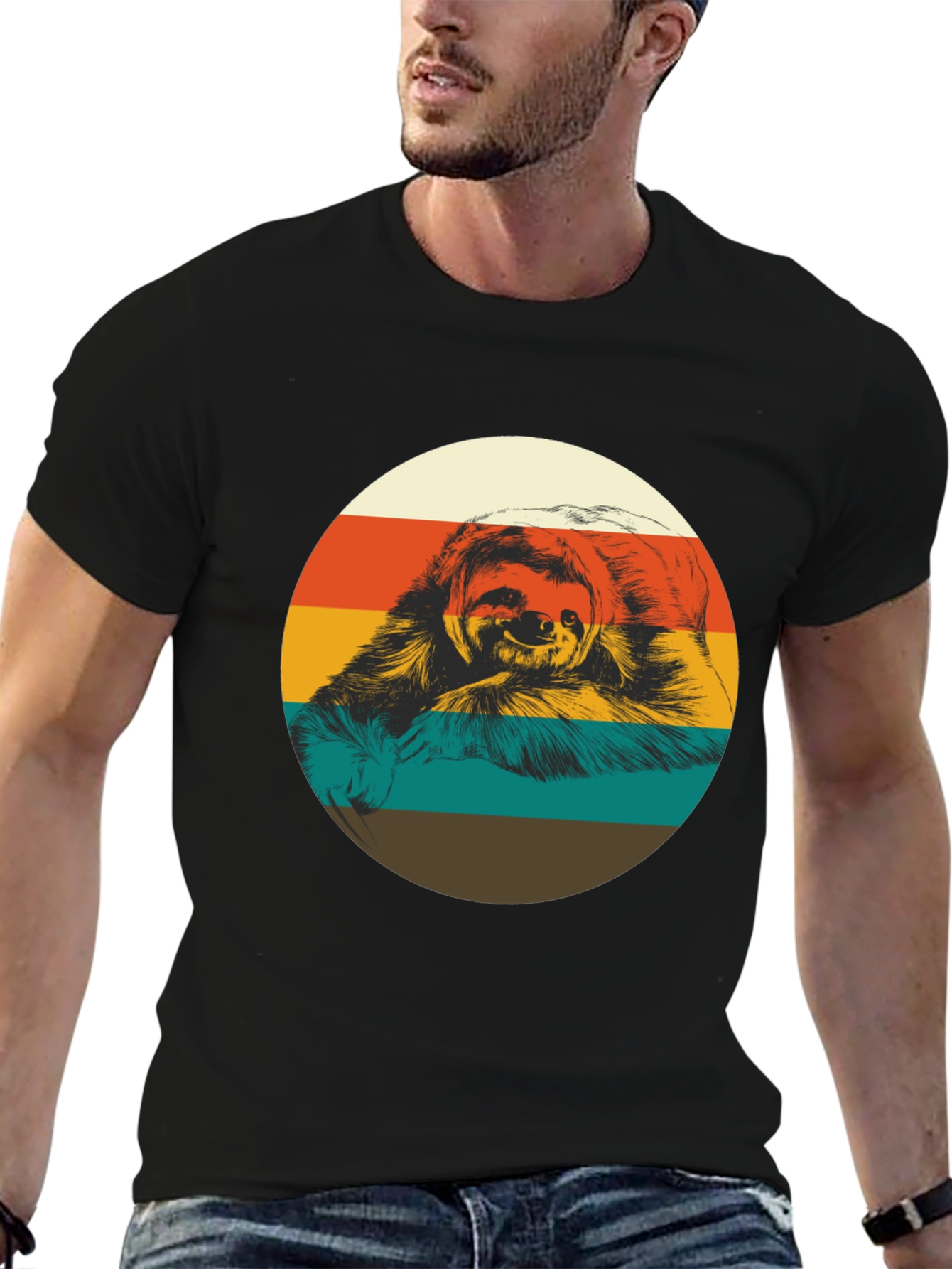 Retro Sloth Graphic Tee - Relaxed Fit
