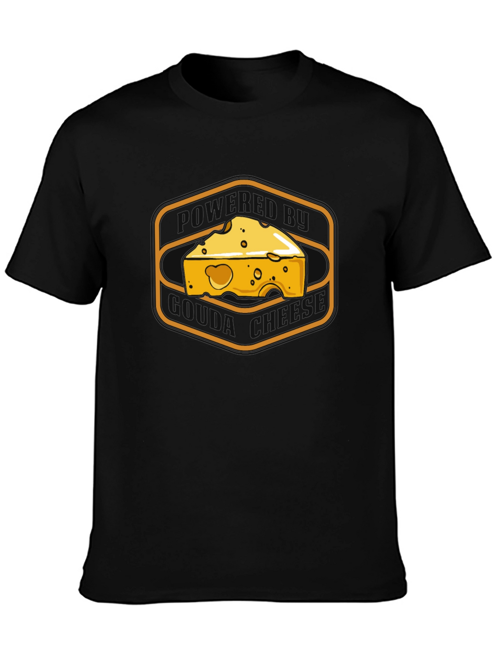Cheese Graphic Tee -  Mens Black T-Shirt
