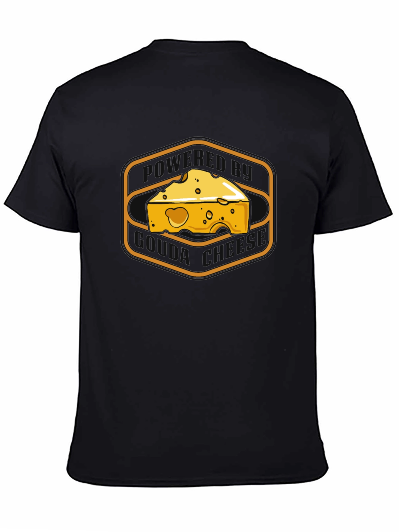 Cheese Graphic Tee -  Mens Black T-Shirt