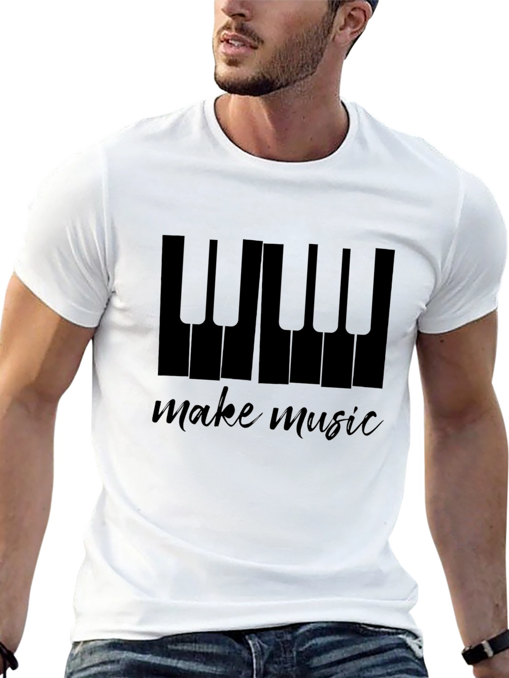 Make Music Piano Keys Graphic Tee - Black