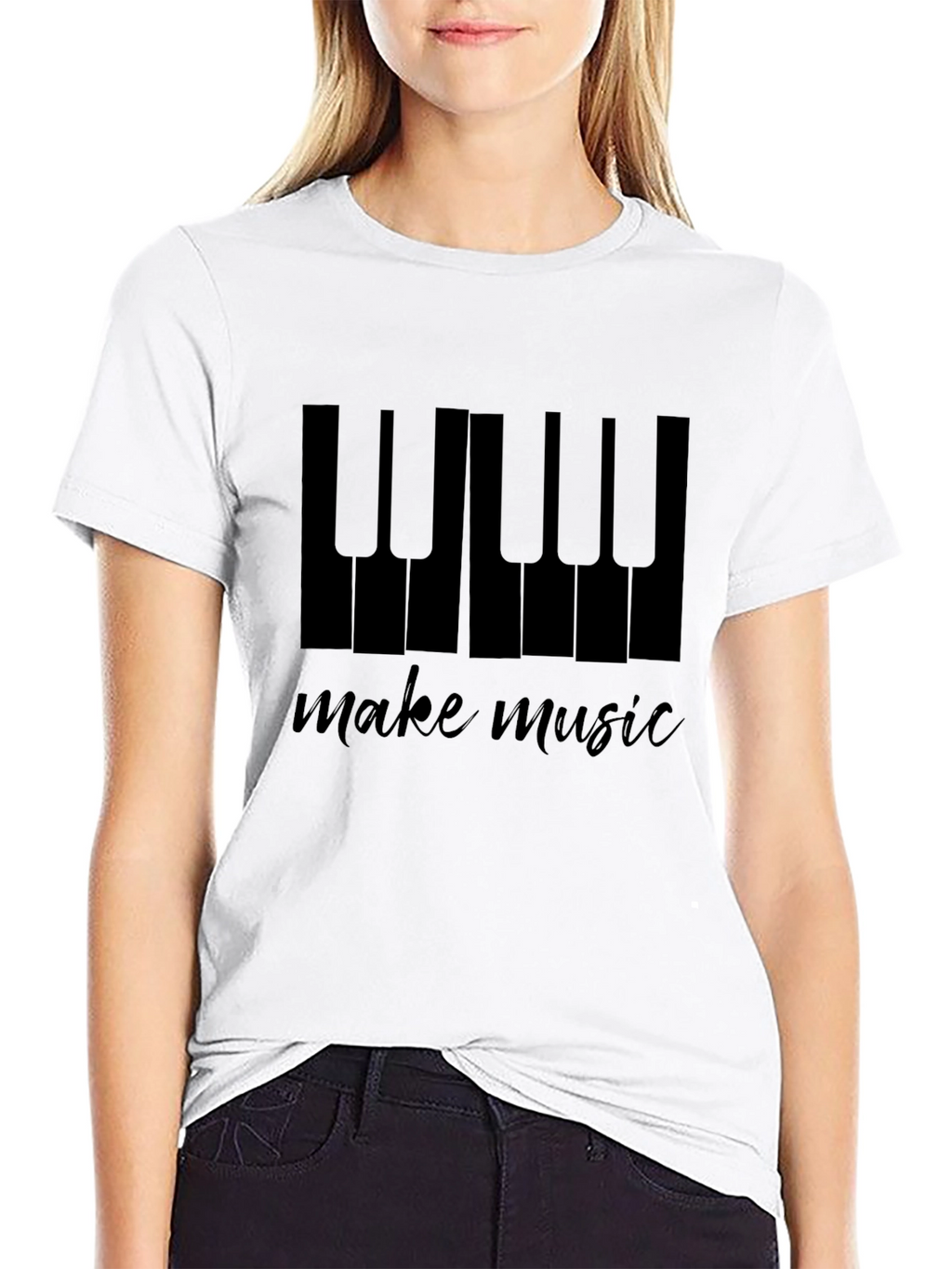 Make Music Piano Keys Graphic Tee - Black